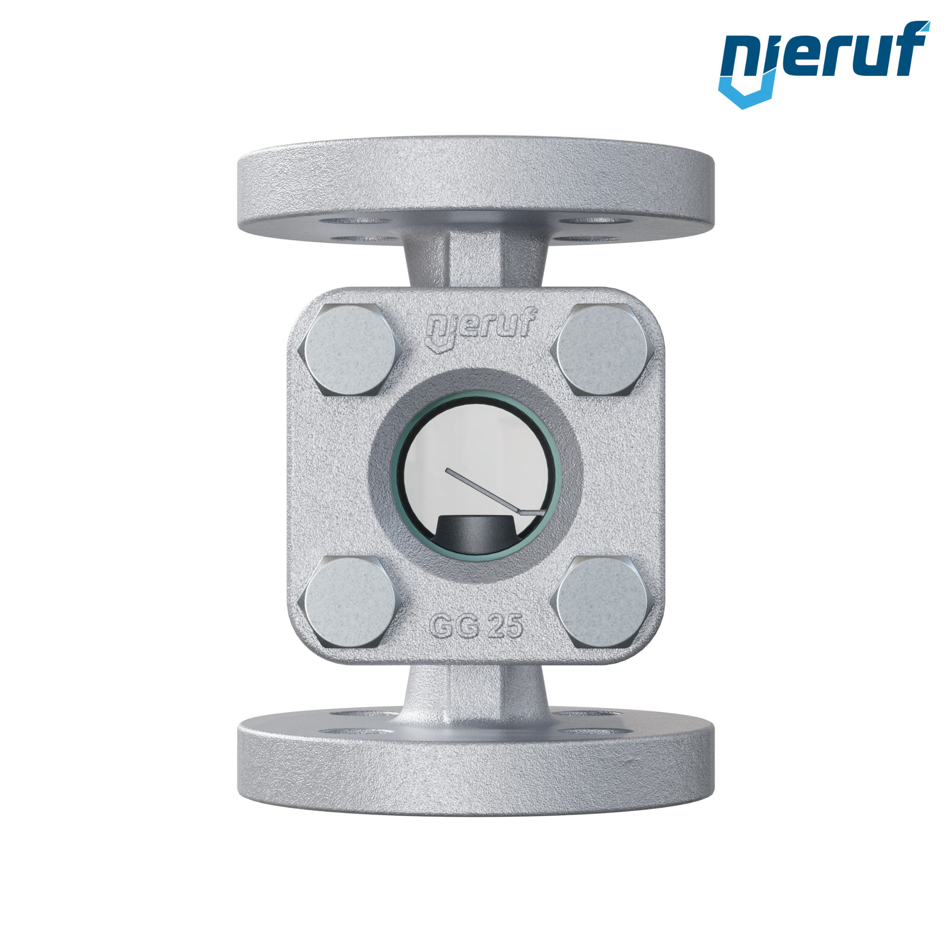 Specola visiva flangiata DN15 - 1/2" pollici ghisa GG25 flangia ANSI 150 vetro borosilicato versione con disco