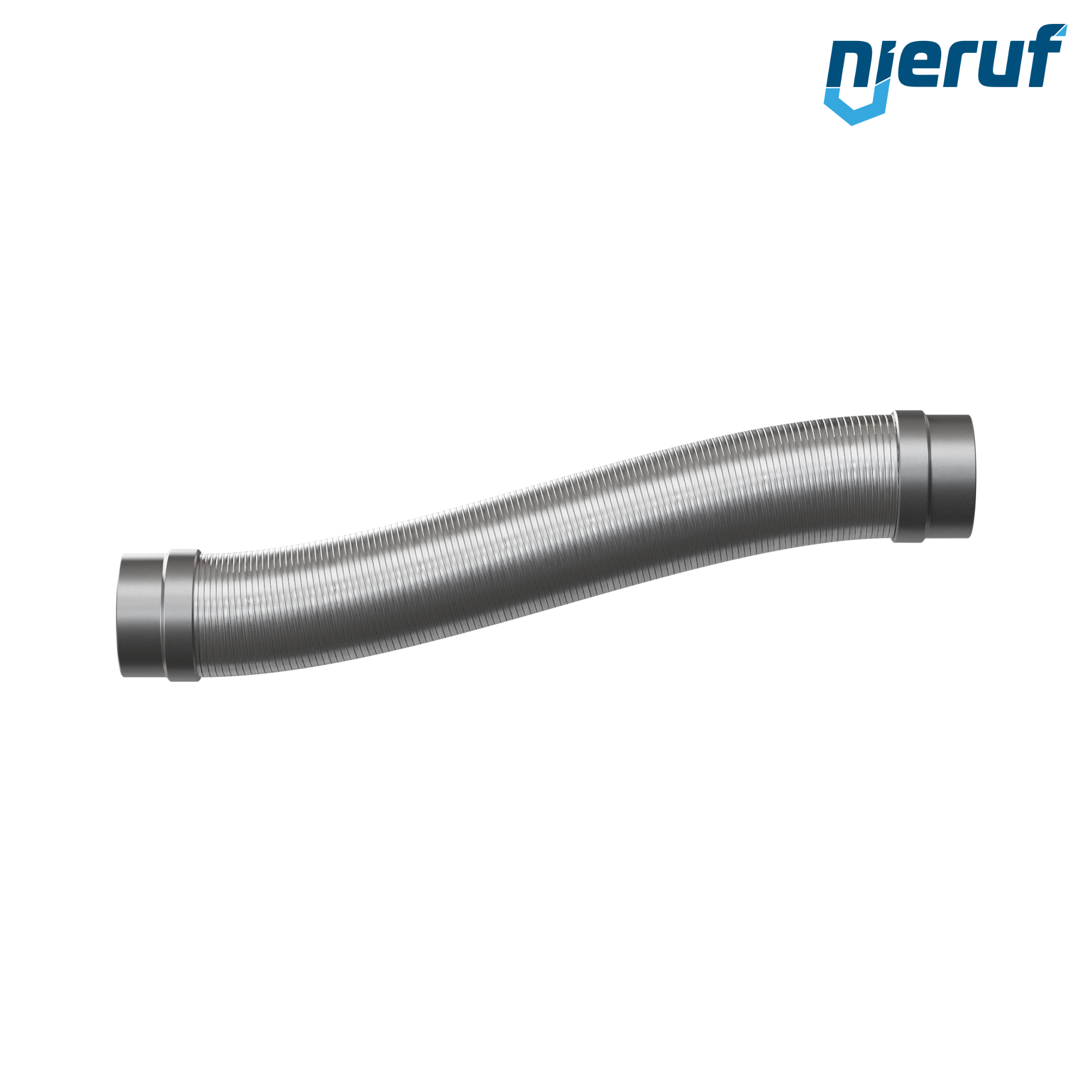 Tubo corrugato in acciaio inossidabile ES01 DN80 - 88.9 mm con treccia doppia e estremità a saldare Lunghezza 1000 mm