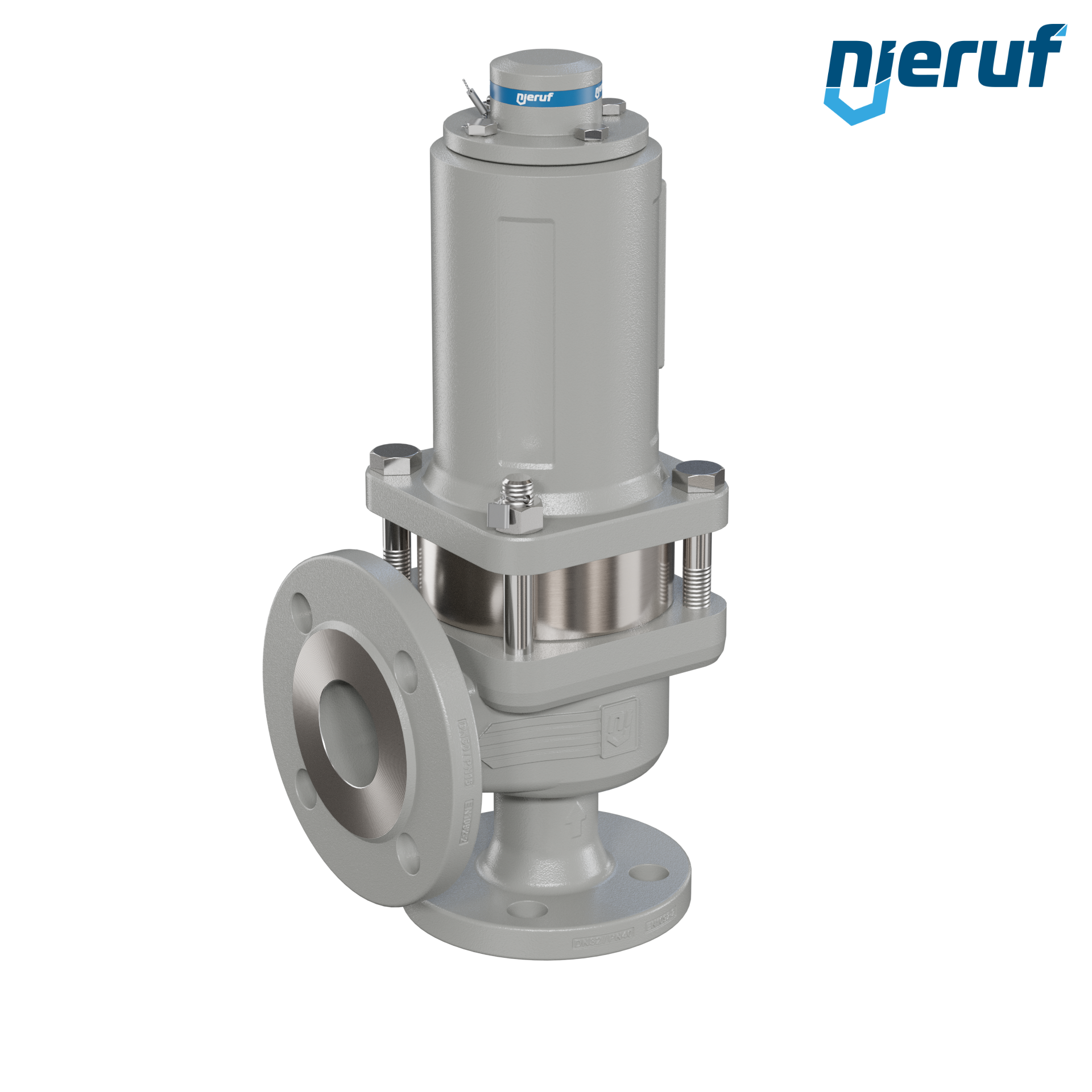 valvola di sicurezza flangiata DN32/DN50 SF06, cappello della molla a tenuta di gas (antigas) & manicotto di tenuta in acciaio inossidabile PTFE, senza dispositivo di sollevamento