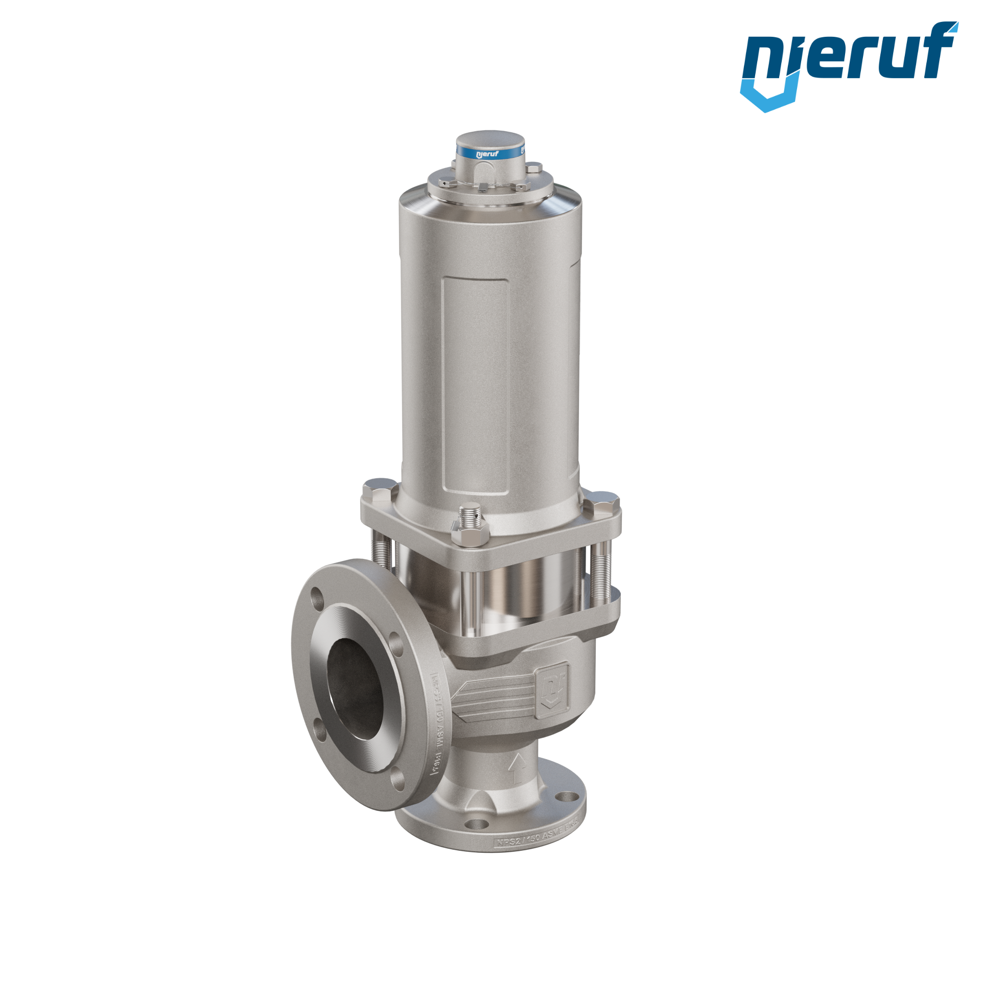 valvola di sicurezza flangiata ASME fluidi liquidi a tenuta di gas con manicotto di tenuta ANSI 150 DN50 2" x 3" SF07 acciaio, FFKM, senza dispositivo di sollevamento