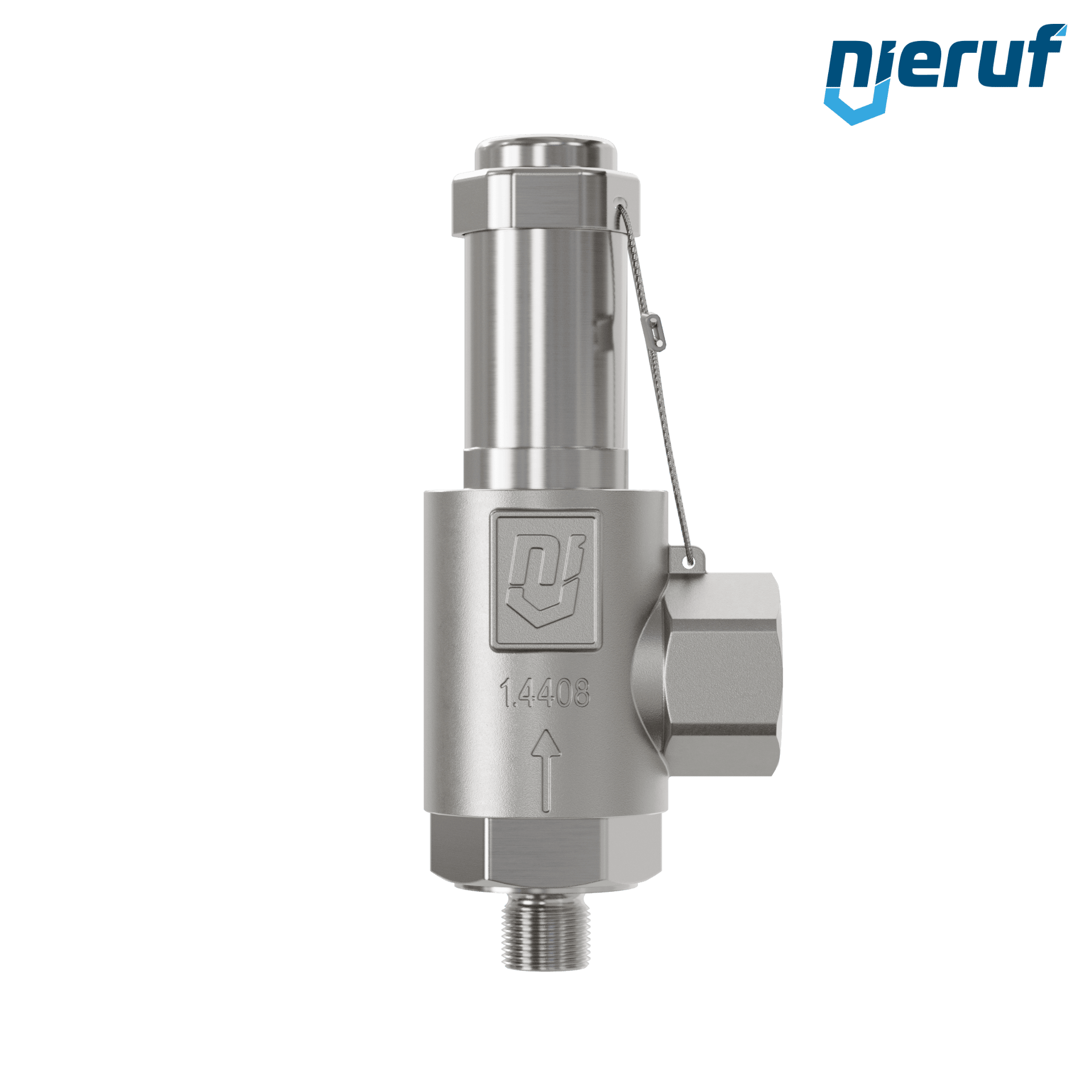 valvola di sicurezza acciaio inossidabile SV20 DN8 1/4 M x 1/2 F a tenuta di gas senza dispositivo di sollevamento PTFE