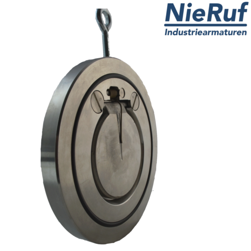 Zwischenflansch-Rückschlagklappe mit Feder DN200 ZR04 Edelstahl 1.4408 Metall