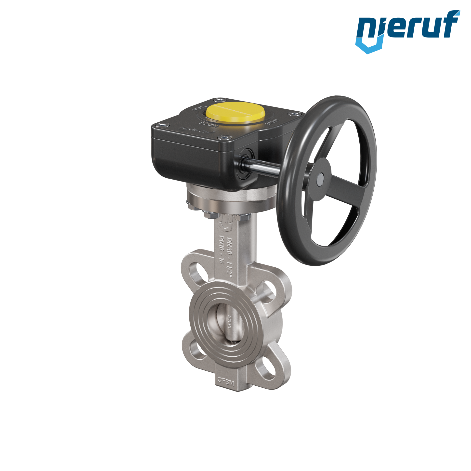 valvola a farfalla in acciaio inossidabile DN40 PN16 AK08 metallo volantino