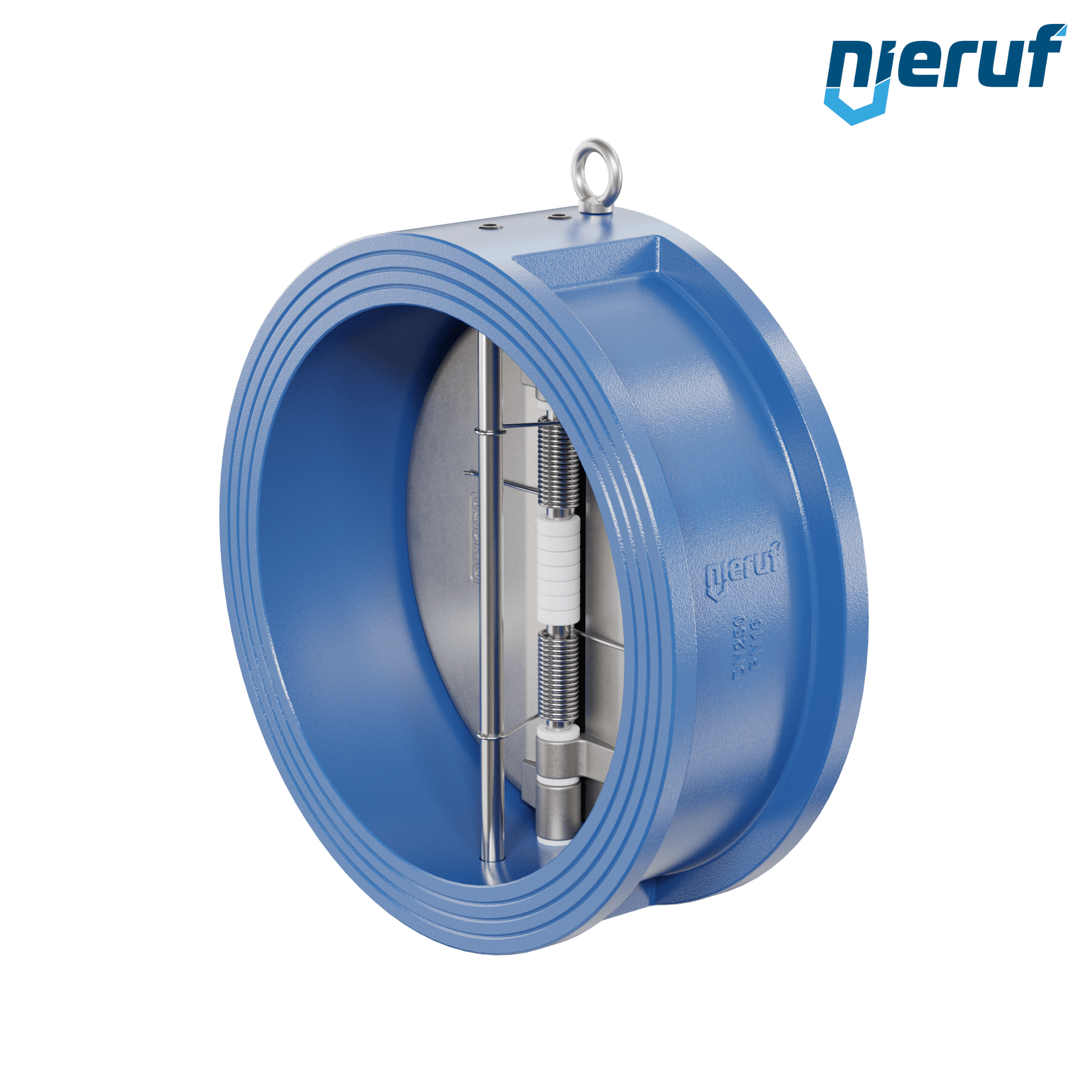 valvola di ritegno a doppio battente DN250 ANSI150 DR02 ANSI 150 GGG40 con rivestimento epossidico blu 180µm  EPDM