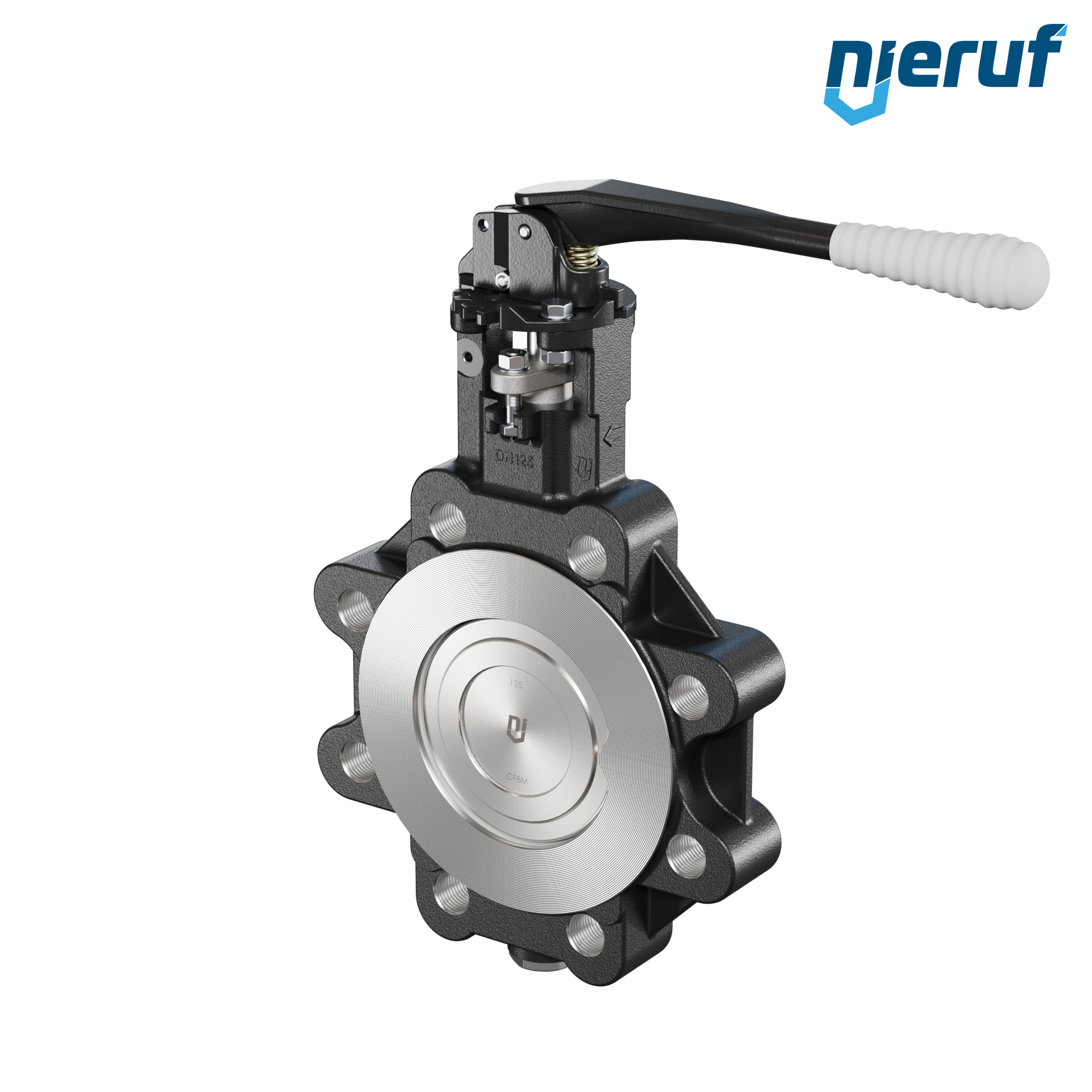 Double offset butterfly-valve AK12 DN 125 PN25-PN40 lever