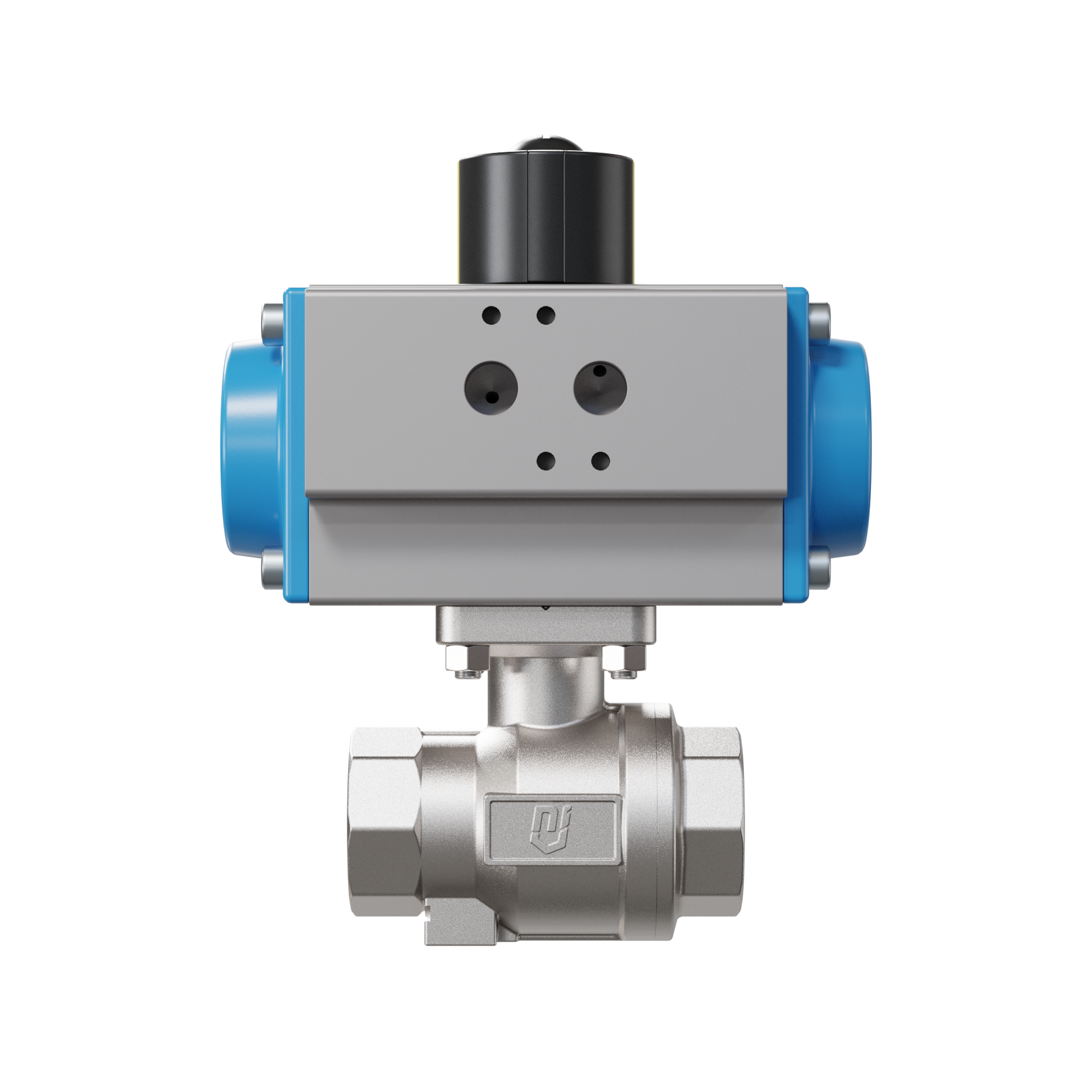 valvola a sfera con attuatore pneumatico DN25 - 1" pollici acciaio inossidabile azionamento pneumatico rotativo PK02 DVGW W