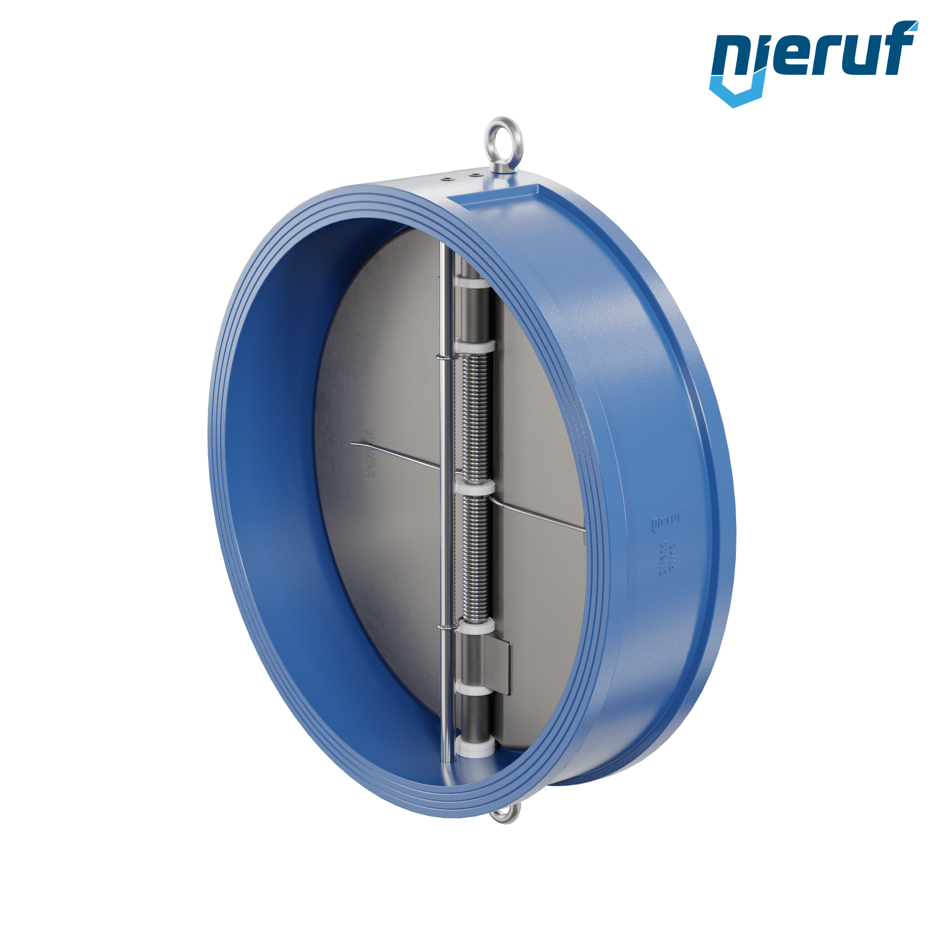 valvola di ritegno a doppio battente DN600 ANSI150 DR01 ANSI 150 GGG40 con rivestimento epossidico blu 180µm  FKM