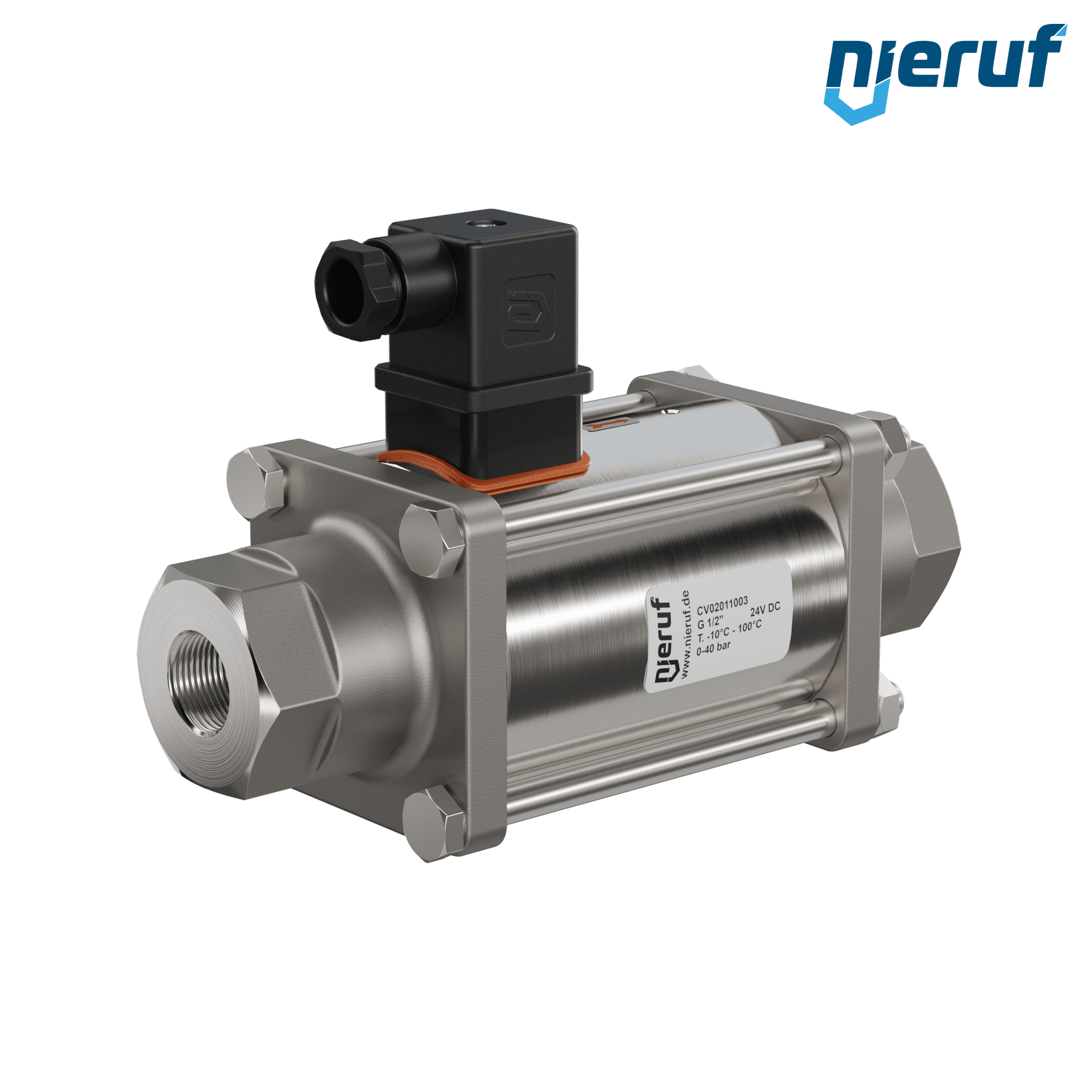 valvola coassiale 1/2" pollici filettatura interna - DN15 acciaio inossidabile 24V DC NC - per applicazione con acqua