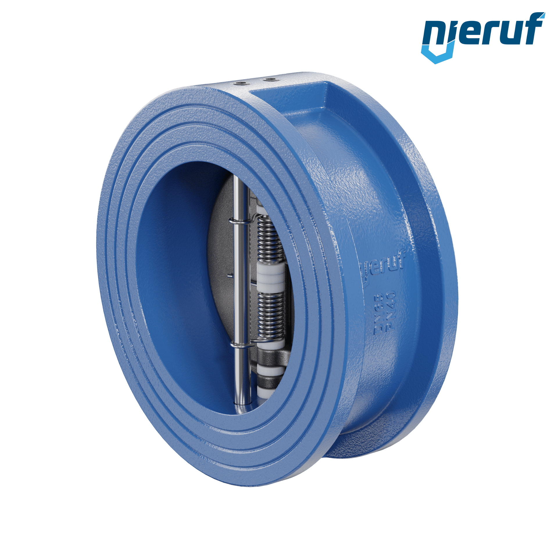 valvola di ritegno a doppio battente DN65 ANSI150 DR01 ANSI 150 GGG40 con rivestimento epossidico blu 180µm  EPDM