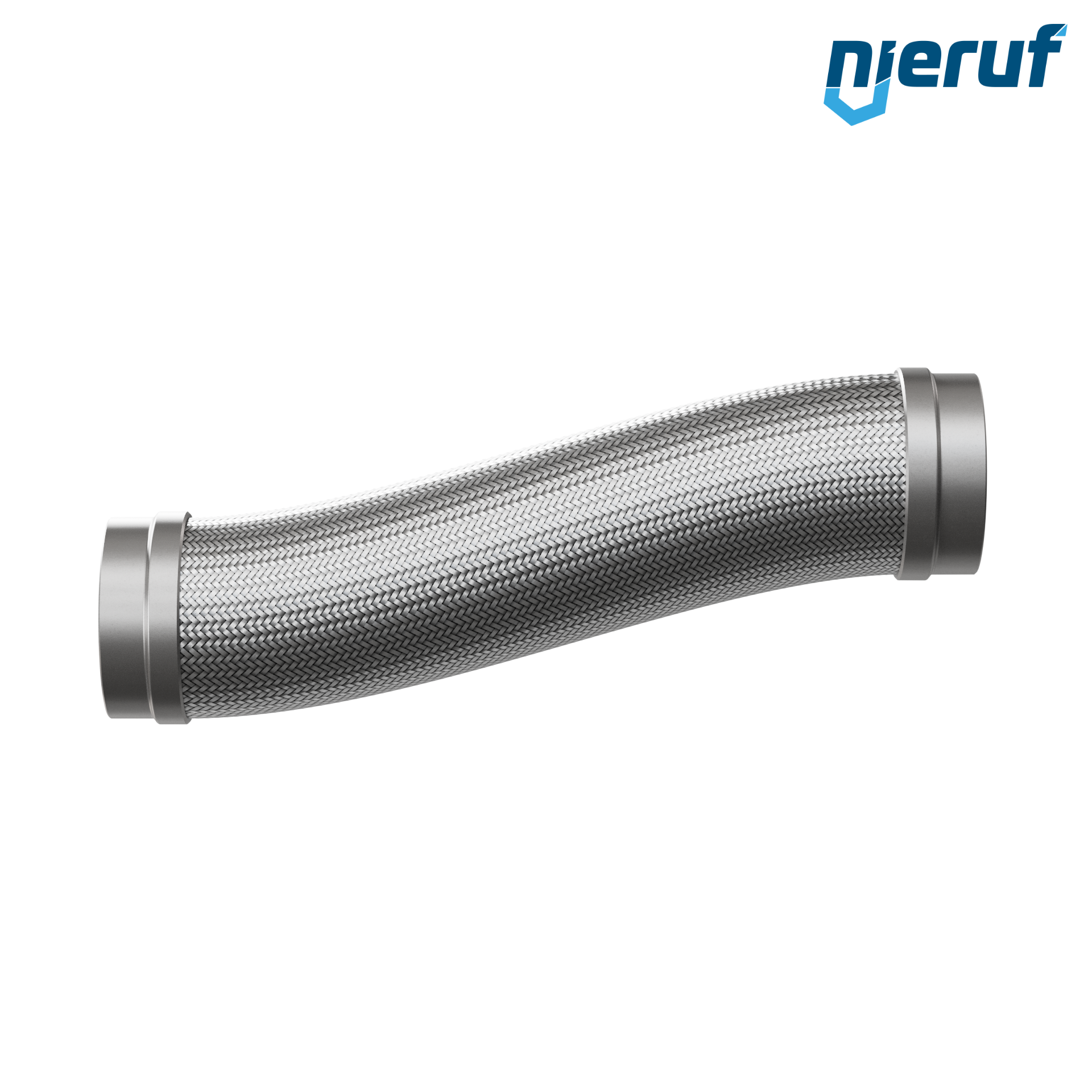 Tubo corrugato in acciaio inossidabile ES01 DN125 - 139.7 mm con treccia singola e estremità a saldare Lunghezza 1000 mm
