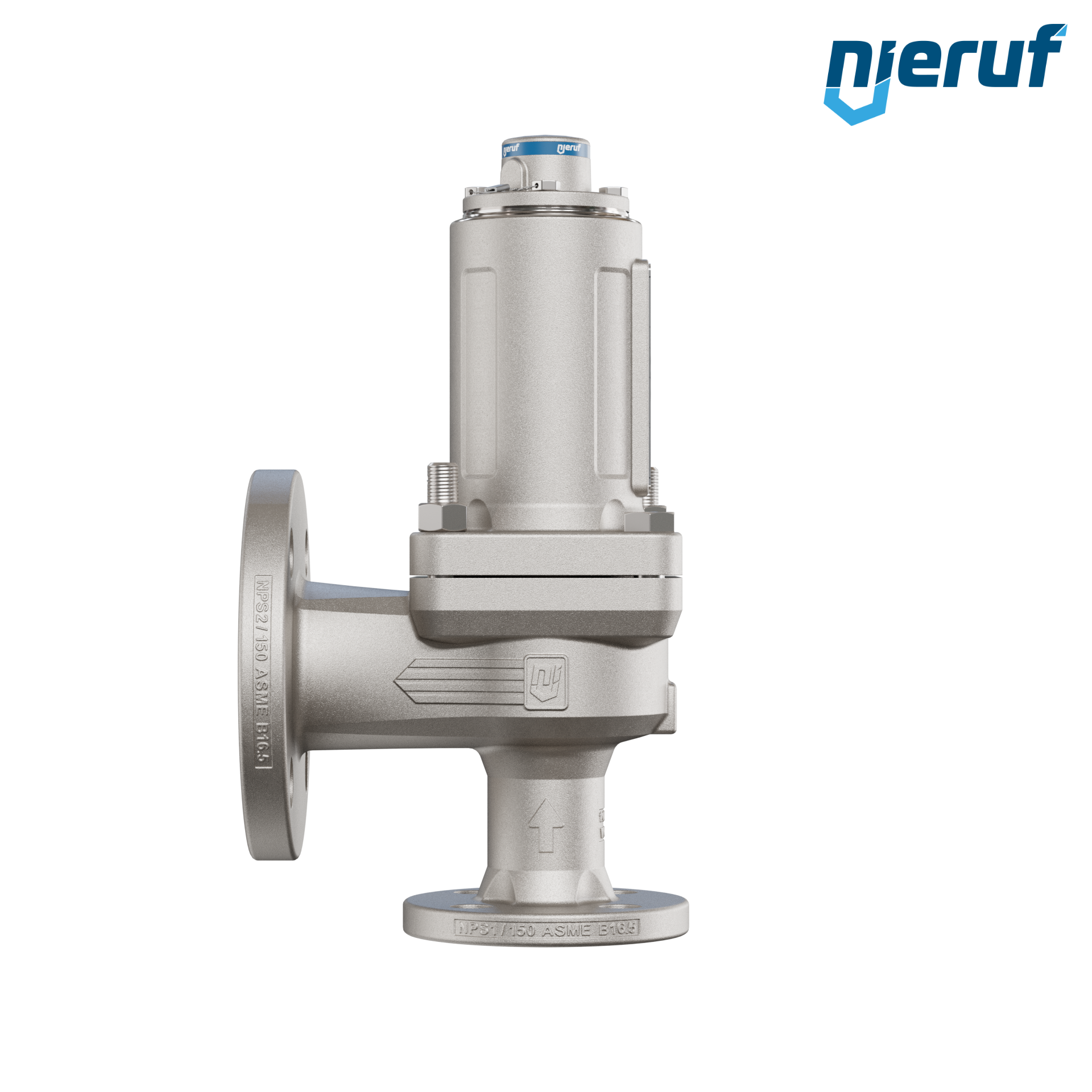 valvola di sicurezza flangiata ASME fluidi liquidi a tenuta di gas ANSI 150 DN25 1" x 2" SF07, acciaio, FFKM, senza dispositivo di sollevamento