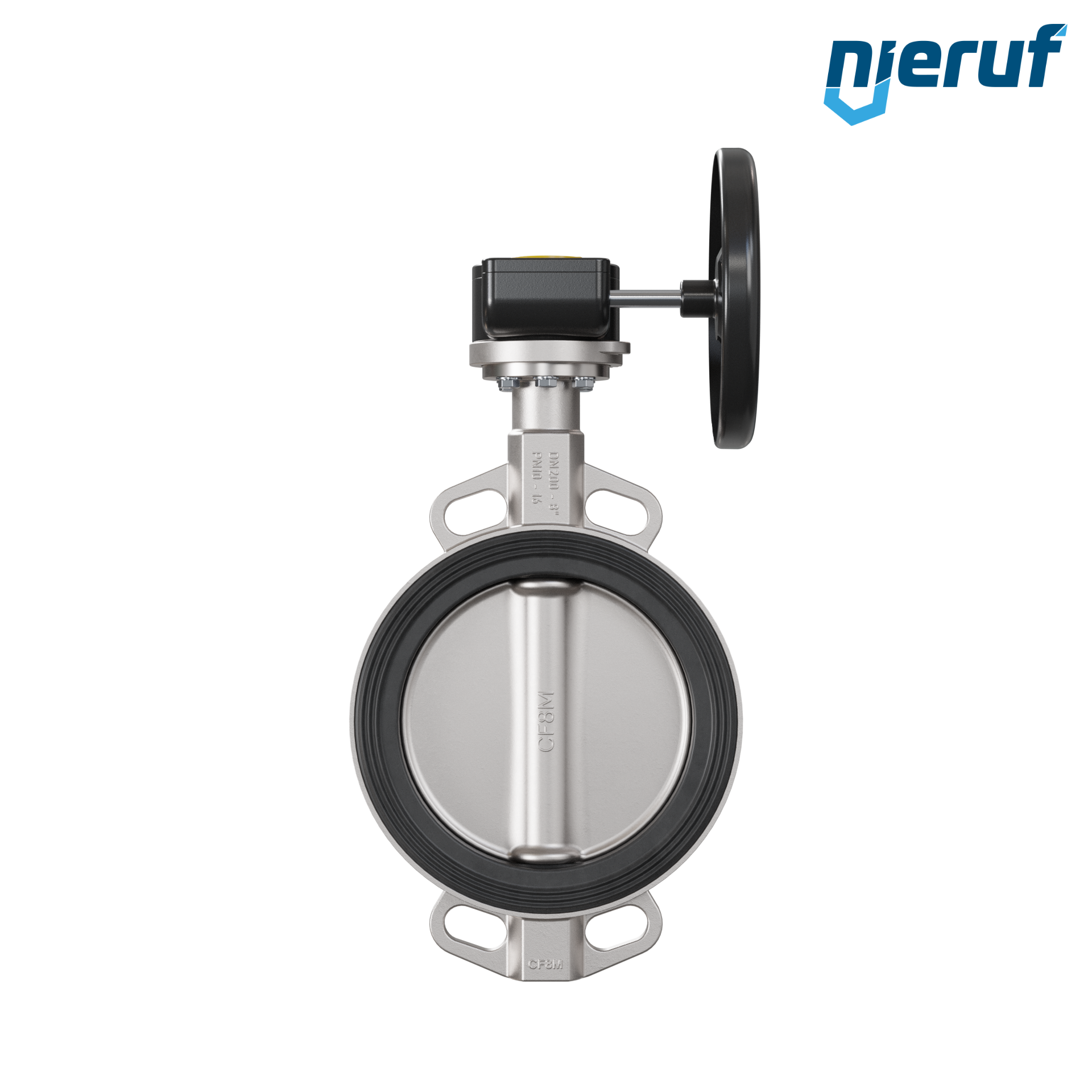 valvola a farfalla in acciaio inossidabile DN 200 PN16 AK08 EPDM volantino