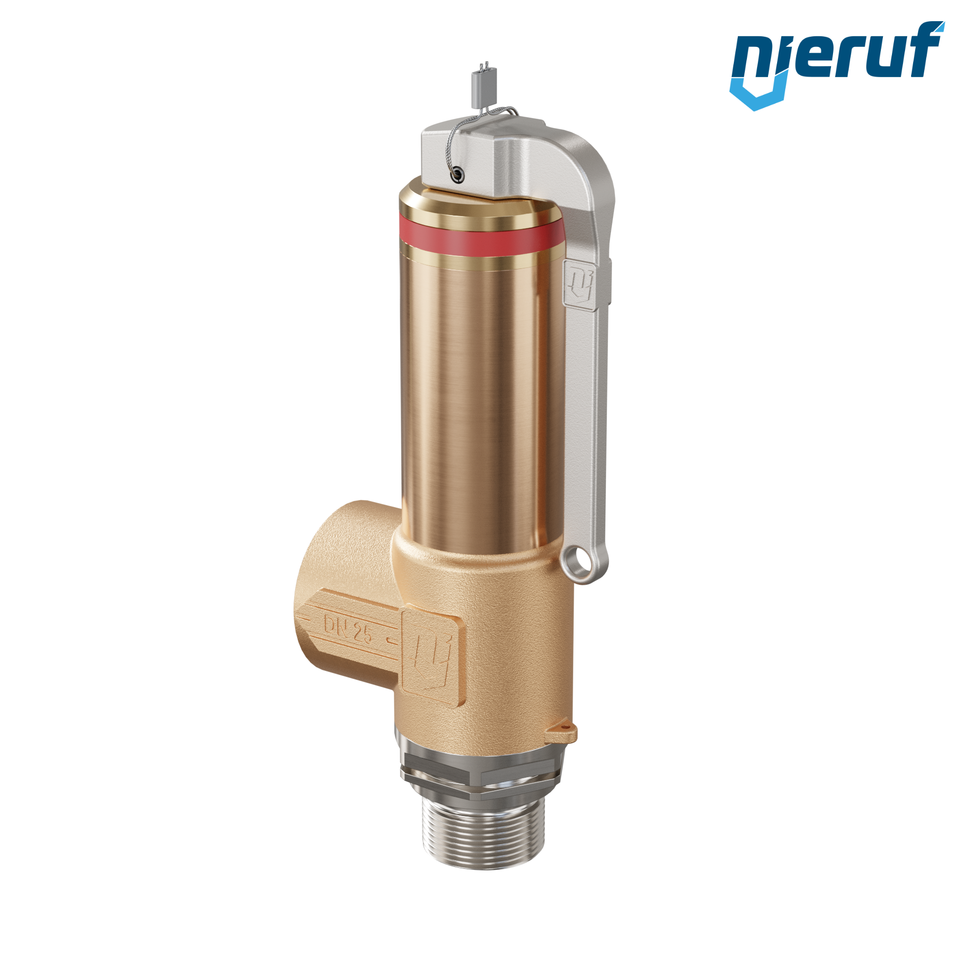 Kriogeniczny zawór bezpieczeństwa Dźwignia DN15 3/4" GZ x 1" GW SV18, stal nierdzewna & brąz PTFE