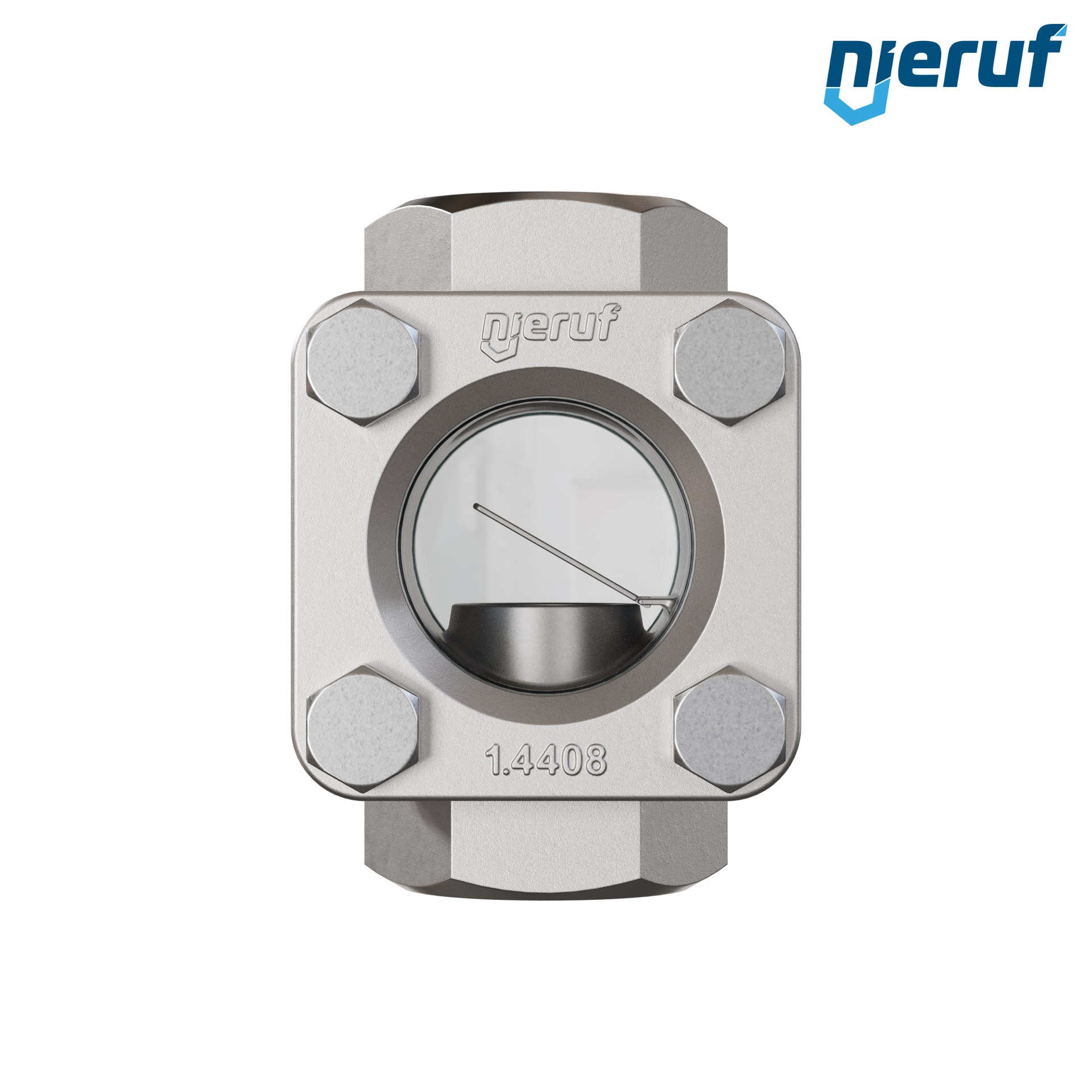 Specola visiva di osservazione G 1 1/2" pollici acciaio inossidabile AISI 316 40 bar filettatura interna BSP vetro borosilicato versione con disco