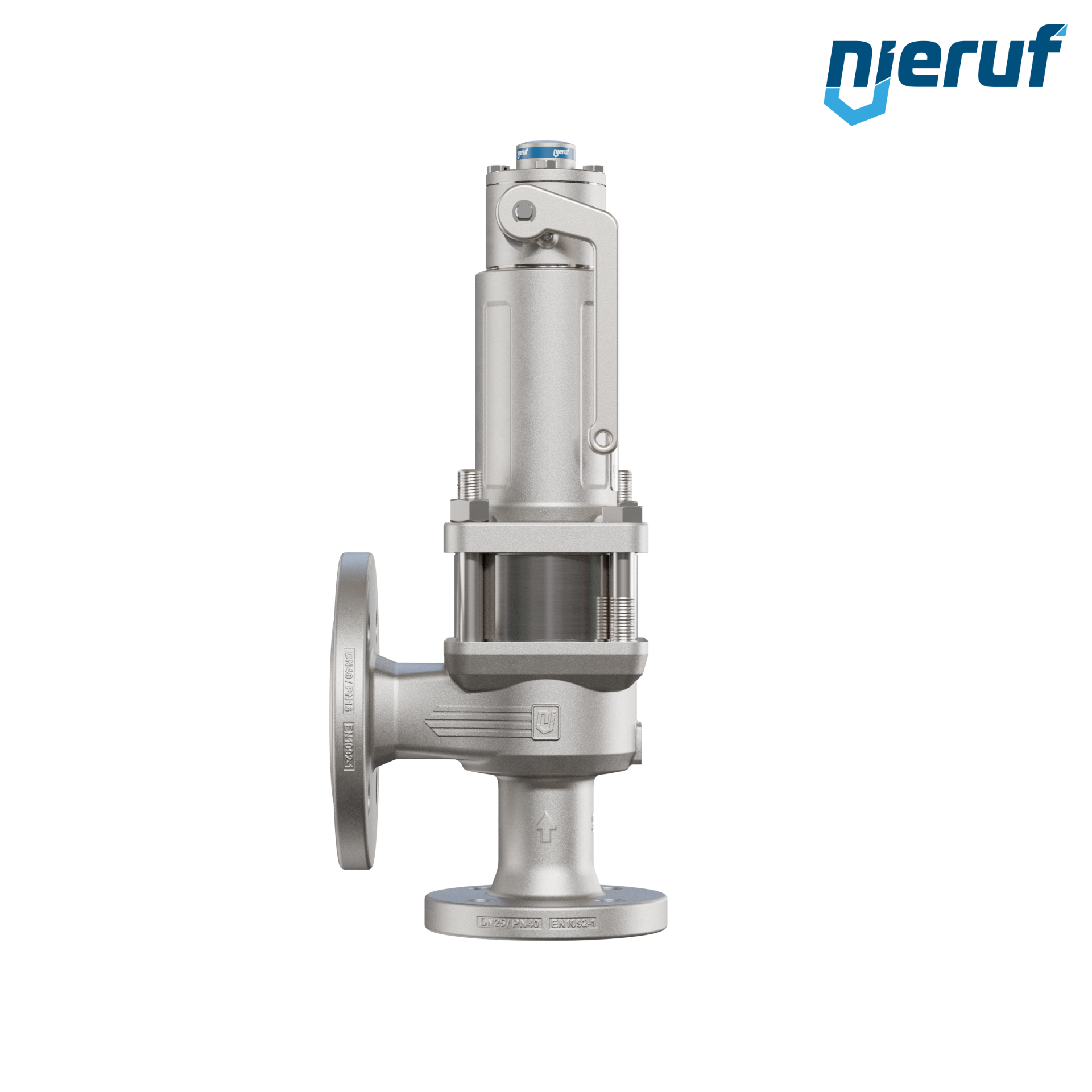 valvola di sicurezza con cappello a tenuta di gas & manicotto di tenuta DN25/DN40 SF04, PTFE, dispositivo di sollevamento con leva