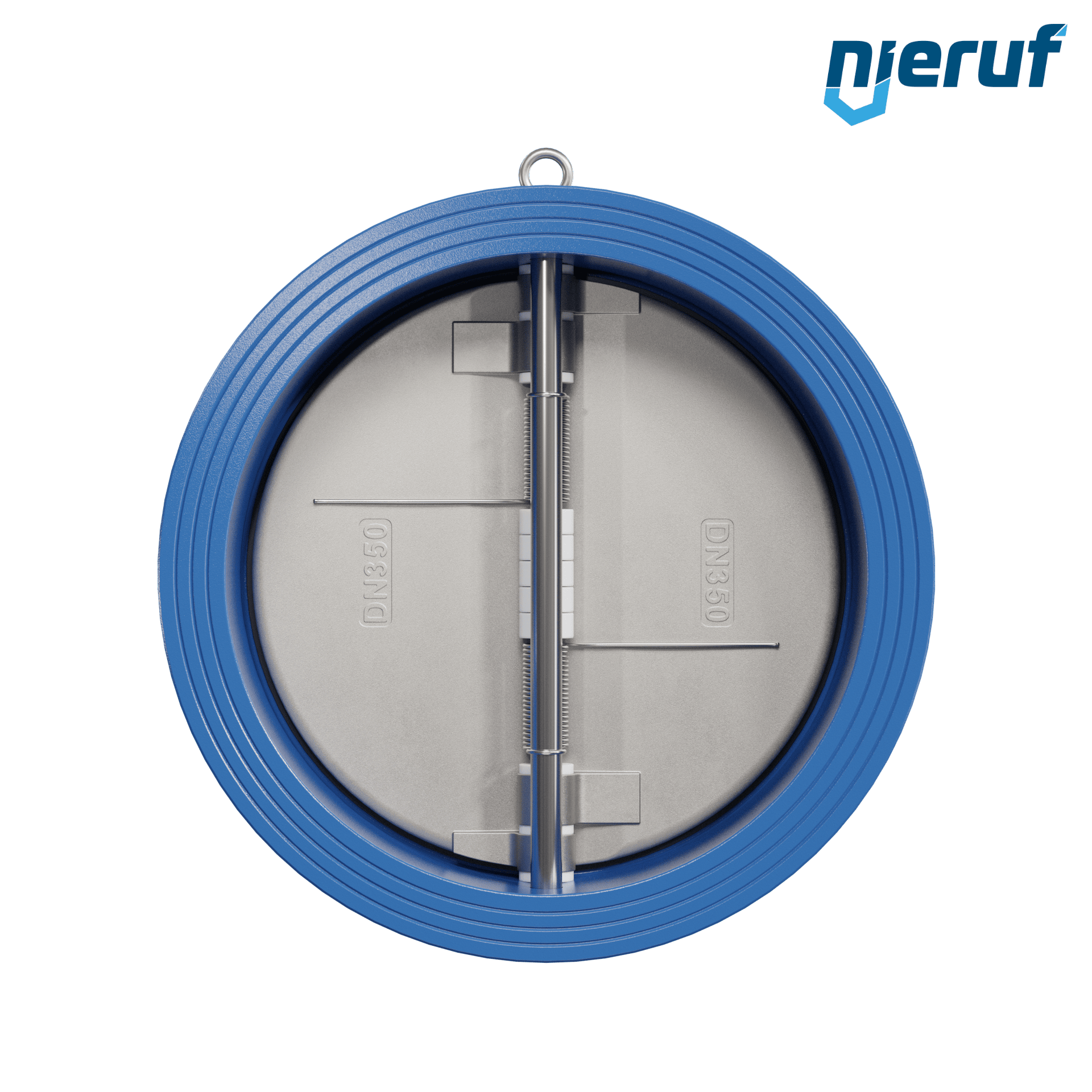 valvola di ritegno a doppio battente DN350 ANSI150 DR02 ANSI 150 GGG40 con rivestimento epossidico blu 180µm  NBR