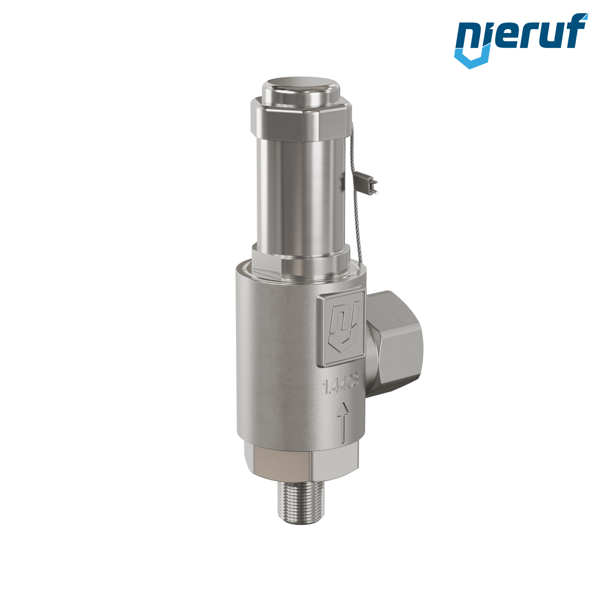 valvola di sicurezza acciaio inossidabile SV20 DN8 1/4 M x 1/2 F NPT a tenuta di gas senza dispositivo di sollevamento PTFE