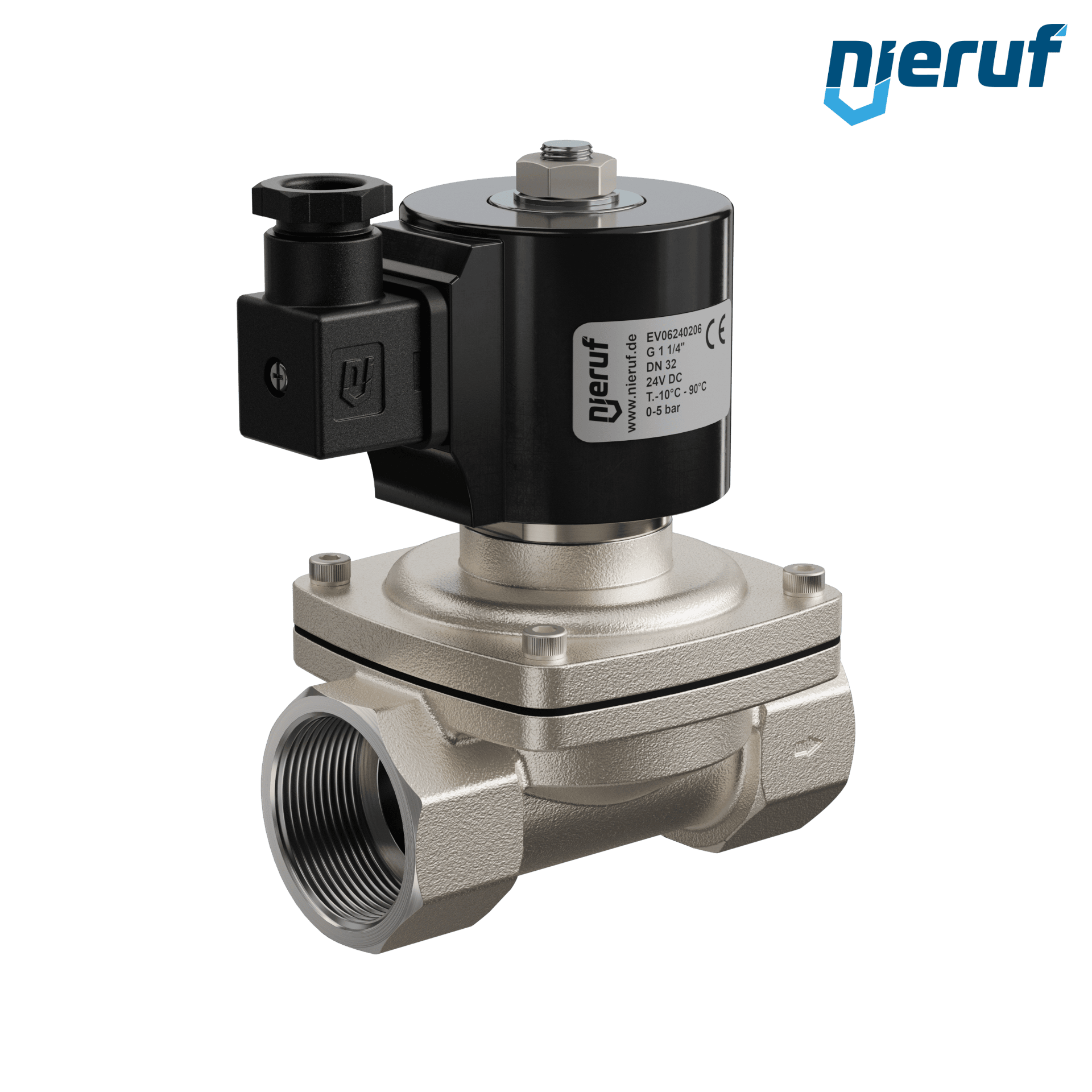 elettrovalvola per il vuoto G 1 1/4" pollici acciaio inossidabile EV06 NBR 24V DC