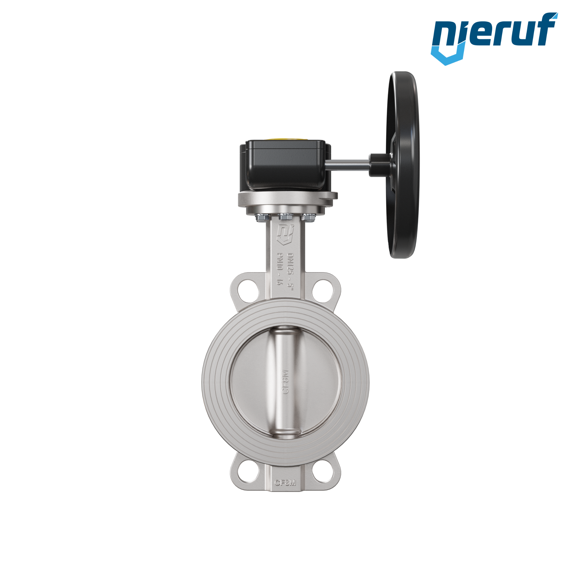 valvola a farfalla in acciaio inossidabile DN 125 PN16 AK08 metallo volantino