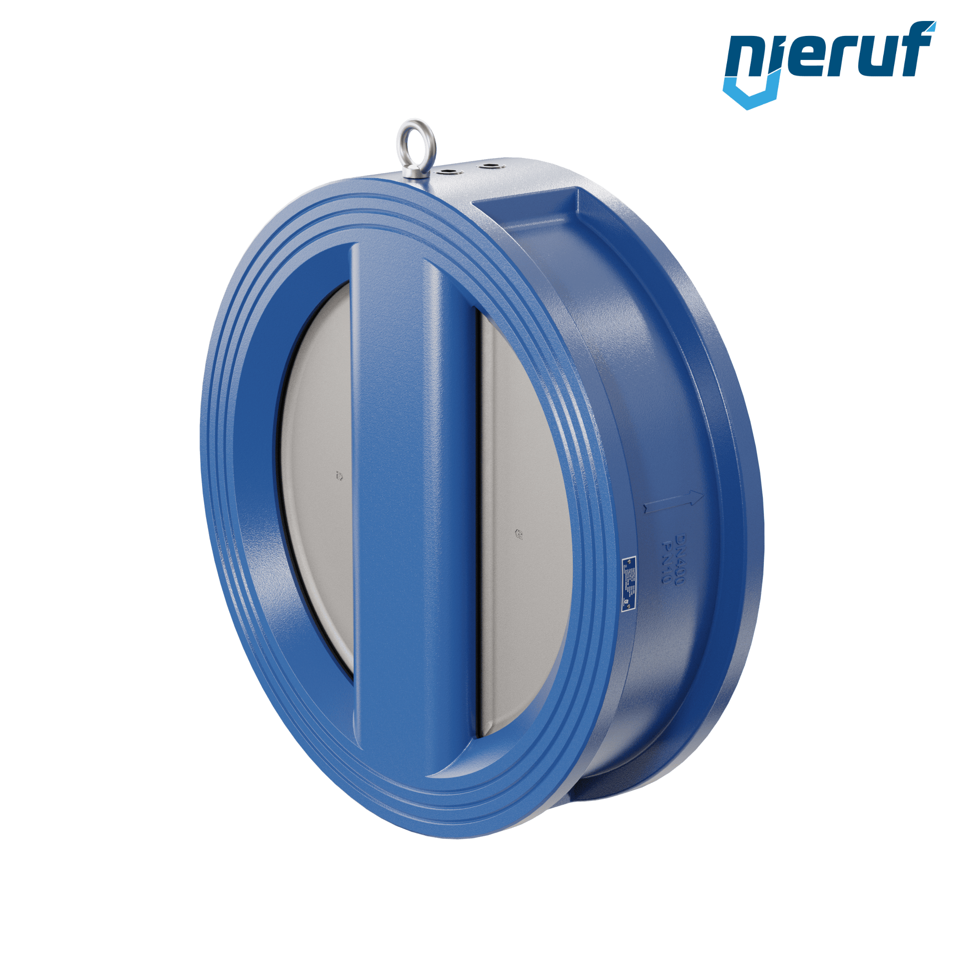 valvola di ritegno a doppio battente DN400 ANSI150 DR01 ANSI 150 GGG40 con rivestimento epossidico blu 180µm  FKM
