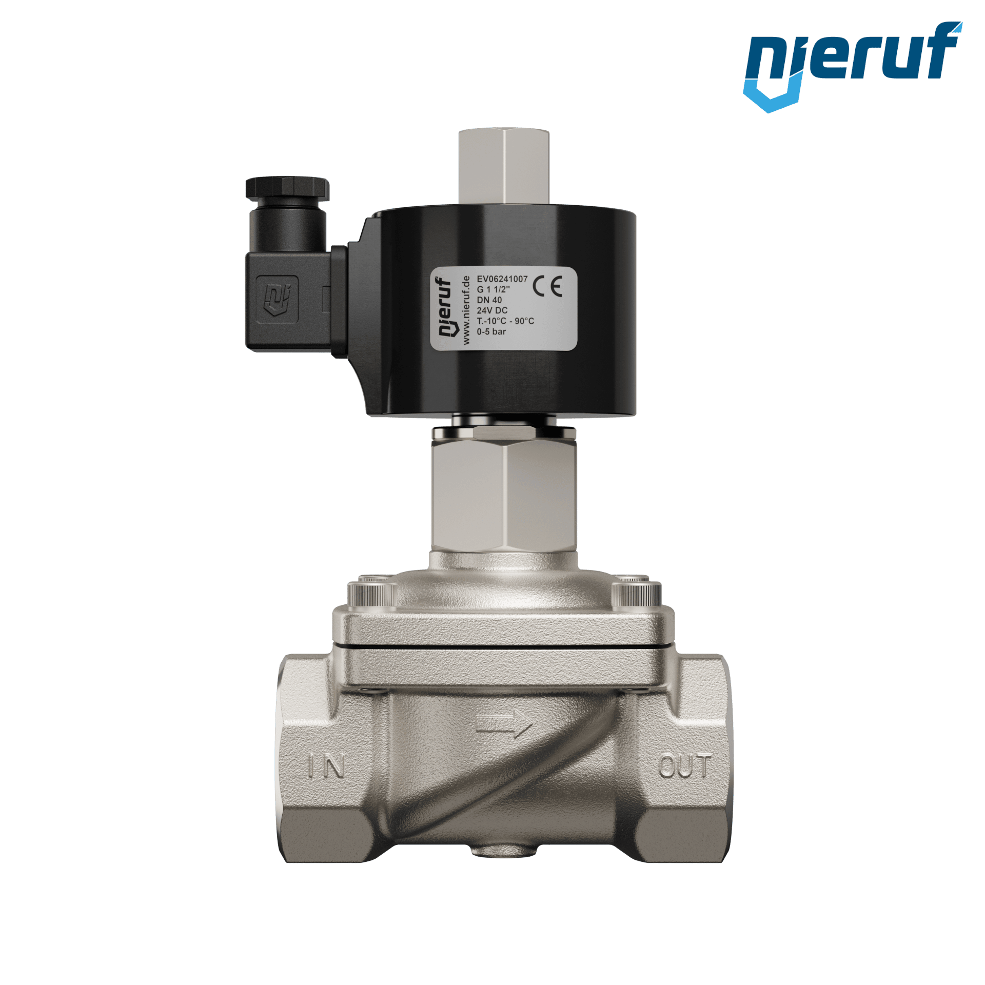 elettrovalvola DN40 G 1 1/2" pollici NO - normalmente aperta 24V DC