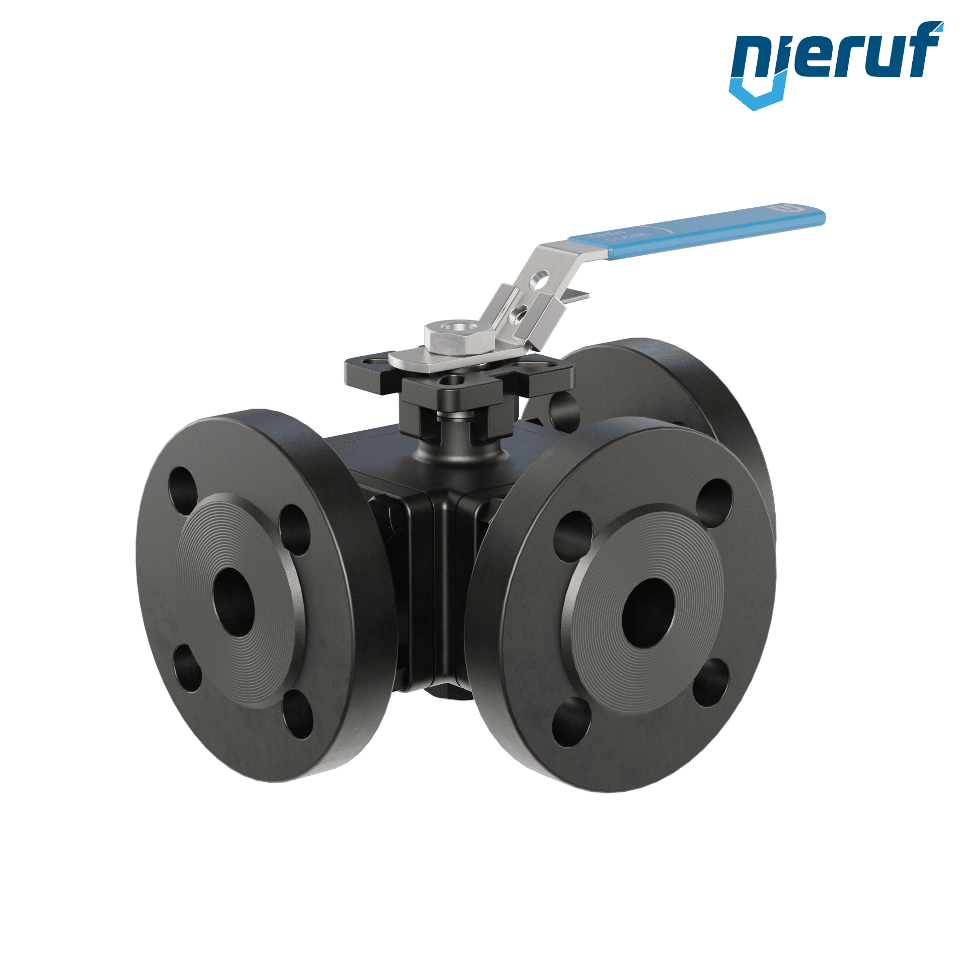 valvola a sfera flangiata a tre vie DN20 FK08 incavo a forma di T in acciaio fuso 1.0619