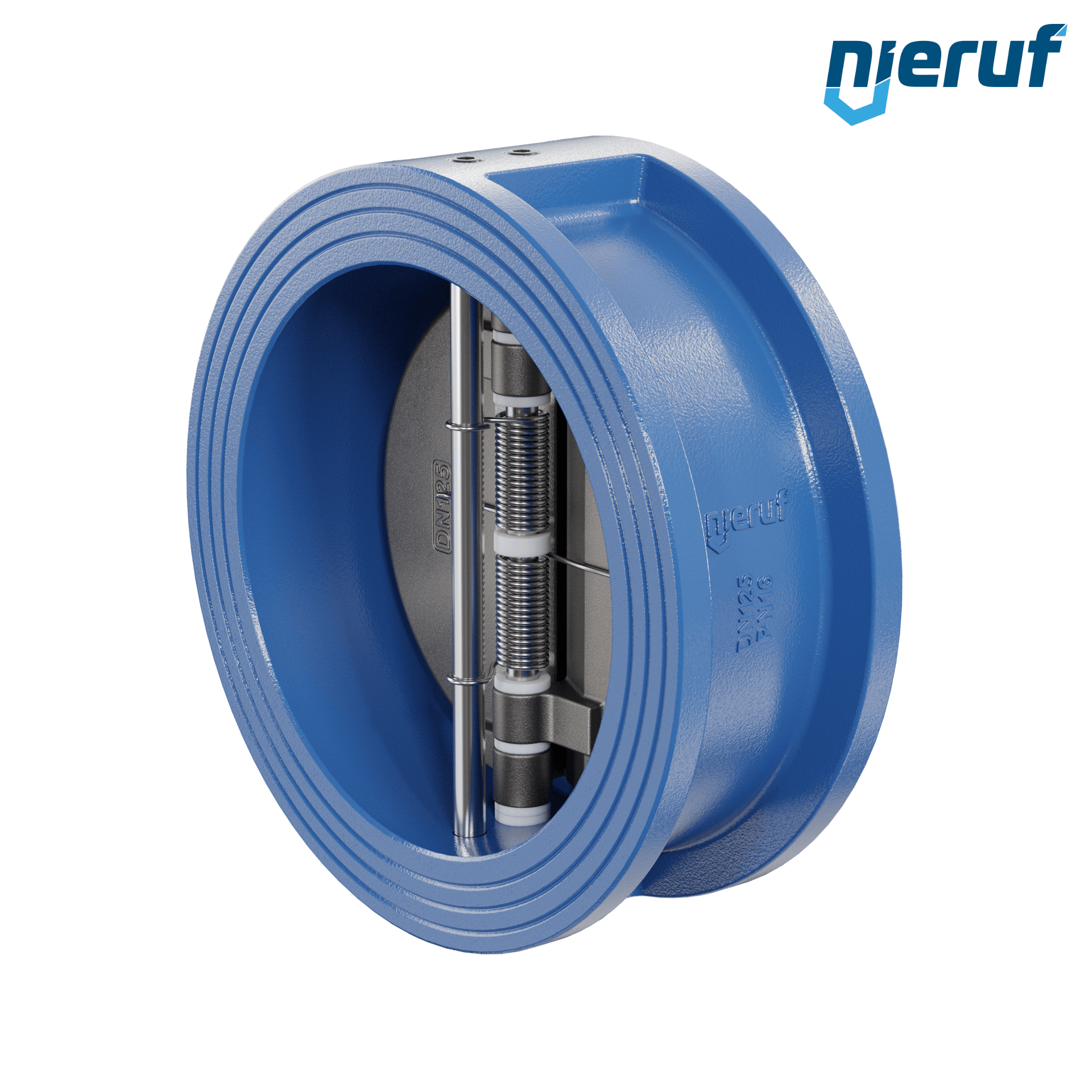valvola di ritegno a doppio battente DN125 ANSI150 DR01 ANSI 150 GGG40 con rivestimento epossidico blu 180µm  EPDM