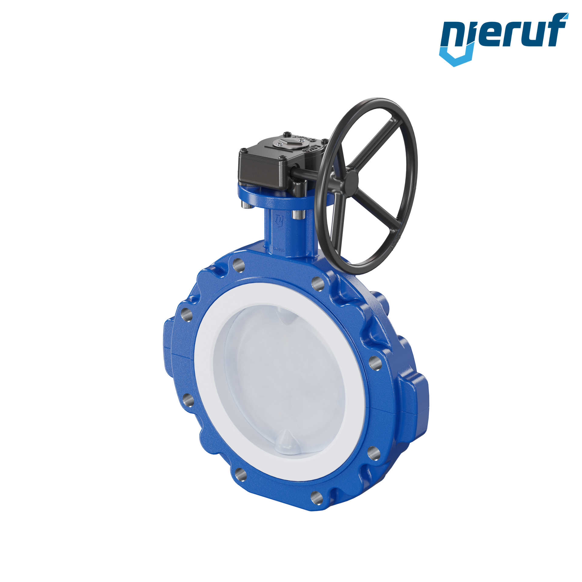 valvola a farfalla PFA PTFE AK10 DN200 ANSI150 volantino manuale inserto in FKM