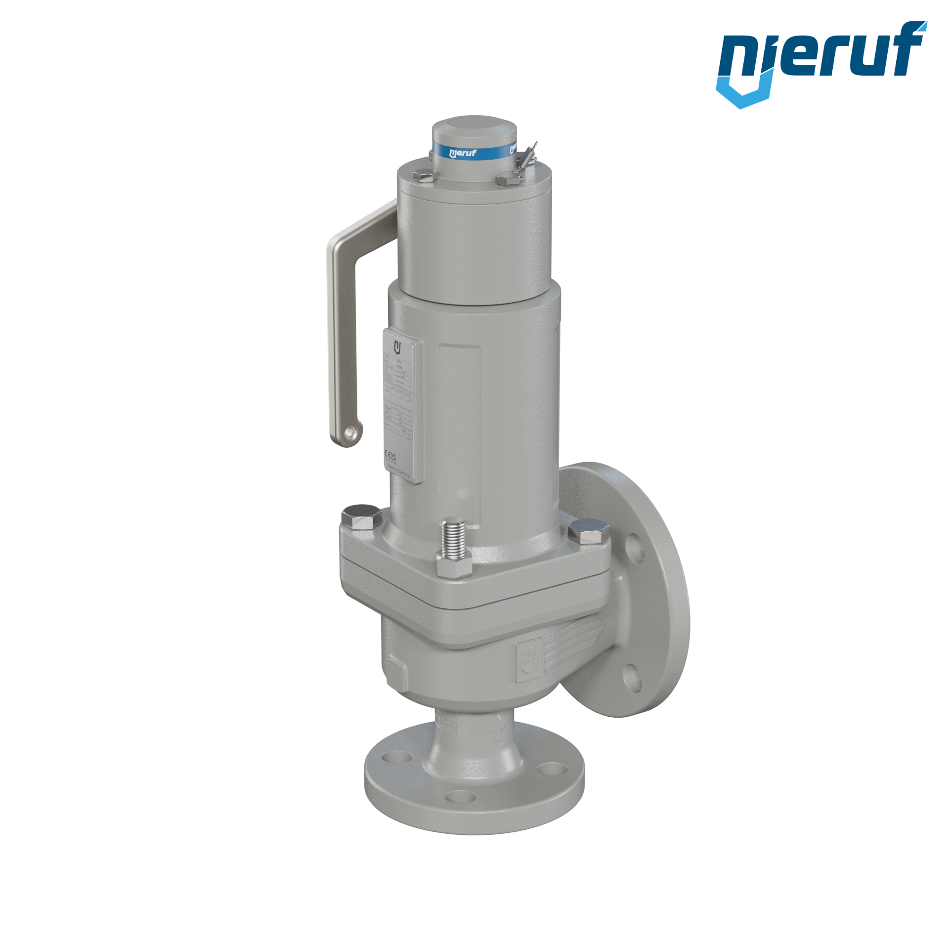 valvola di sicurezza flangiata DN32/DN50 SF06, cappello della molla a tenuta di gas (antigas) PTFE, dispositivo di sollevamento con leva