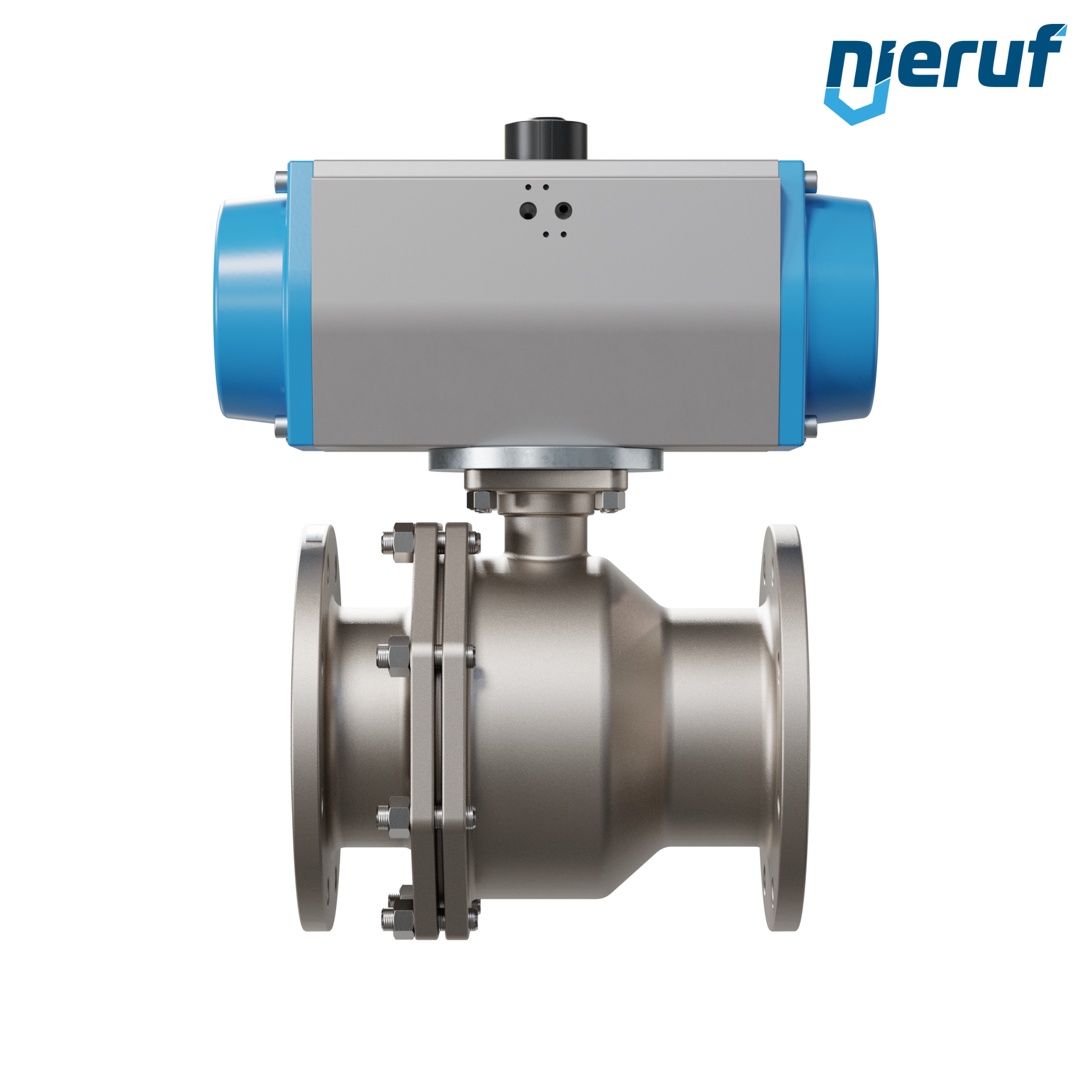 valvola a sfera flangiata DN150 PK05 azionamento rotativo pneumatico a semplice effetto apertura a molla