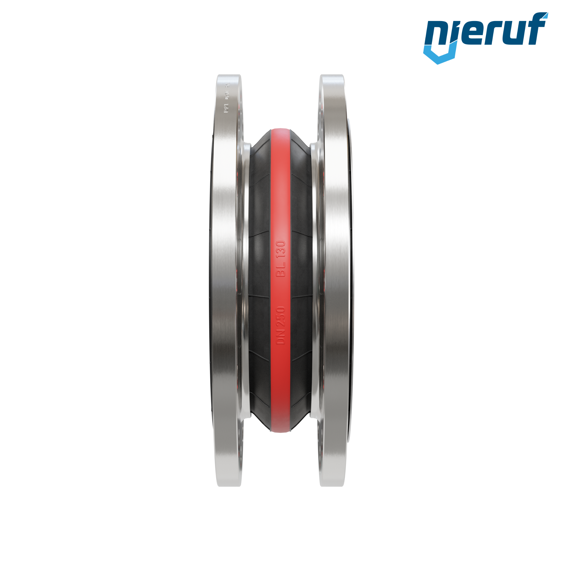 Compensatore in gomma per acqua potabile con convogliatore DN250 PN16 tipo KP04 flange in acciaio inox EPDM
