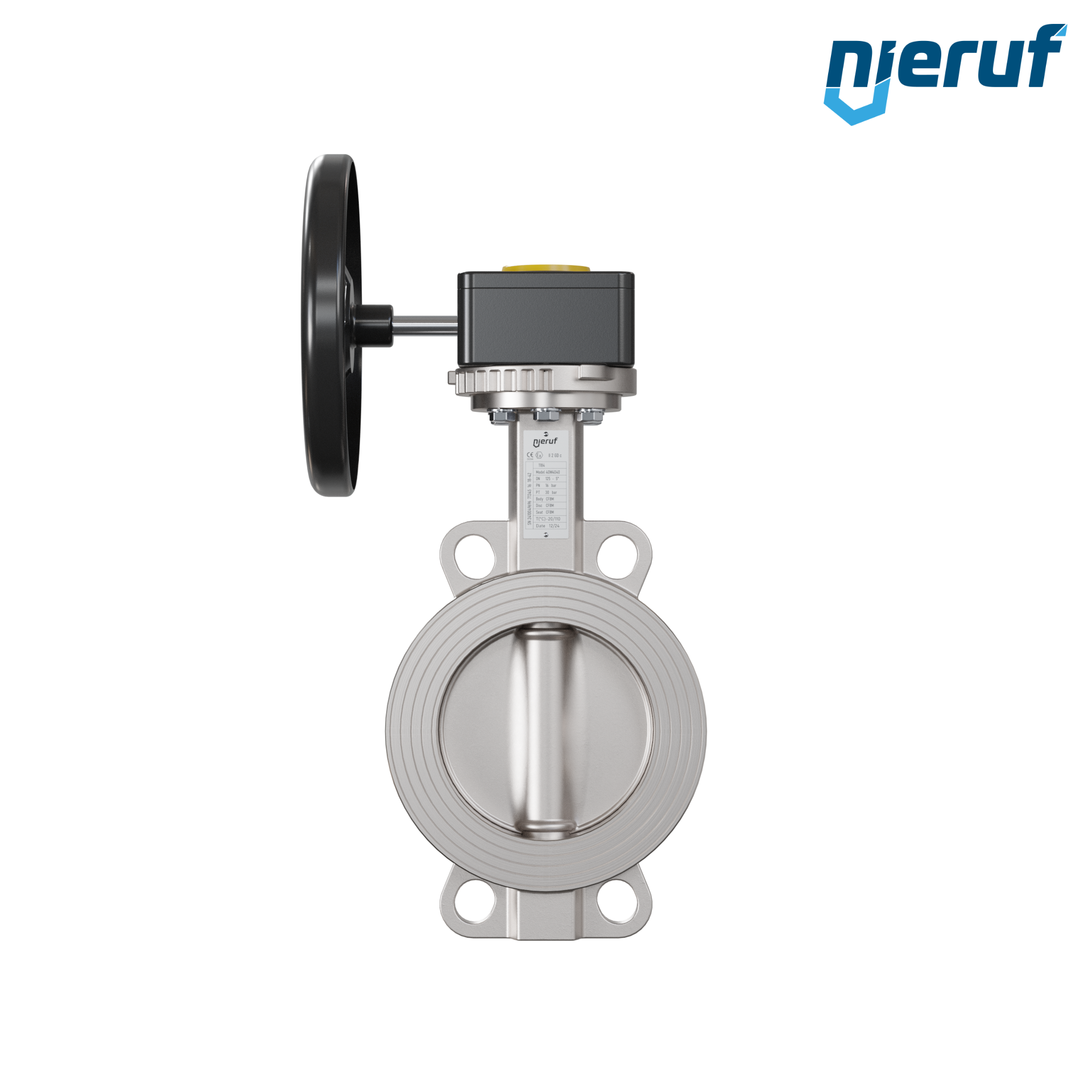 valvola a farfalla in acciaio inossidabile DN 125 PN16 AK08 metallo volantino