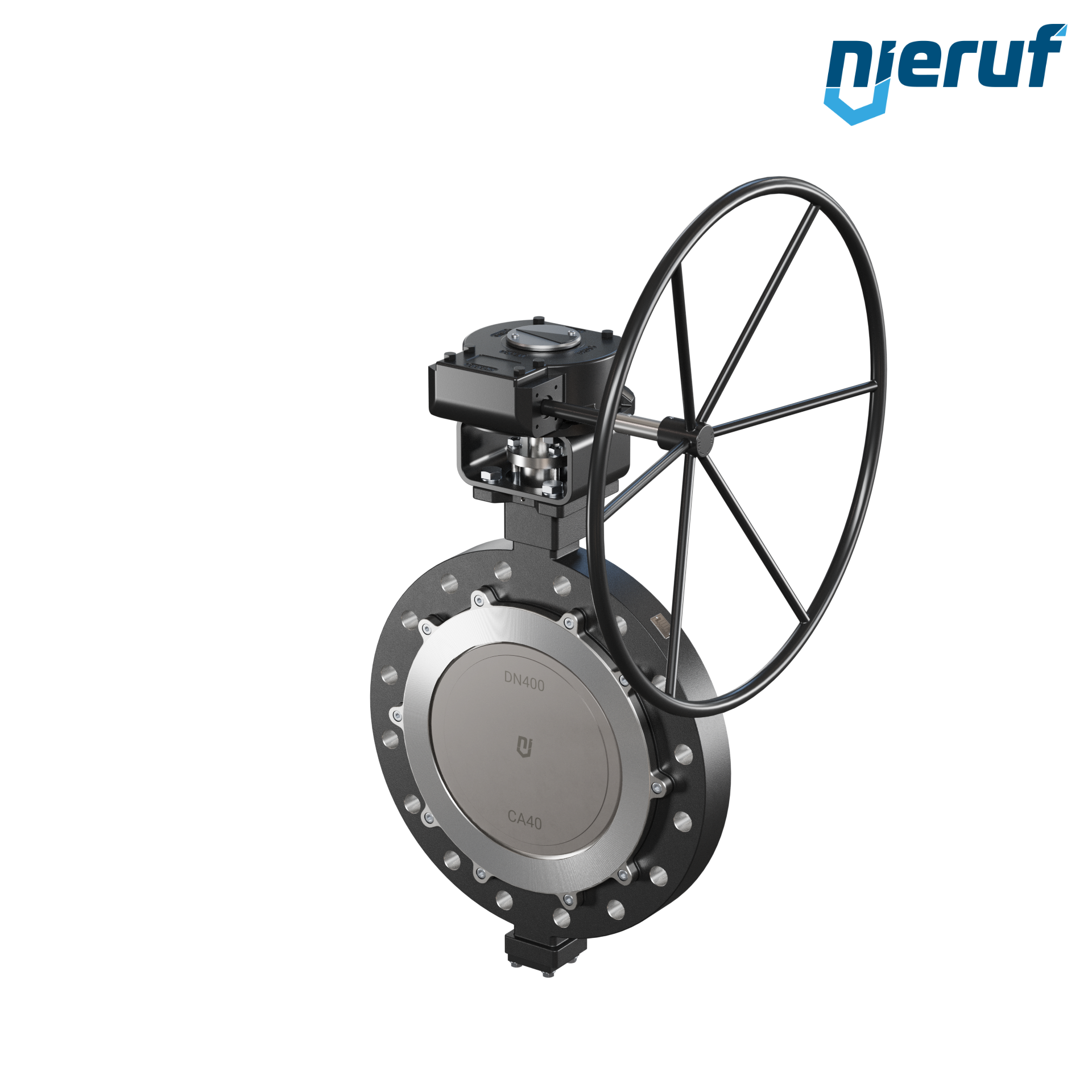 valvola a farfalla triplo eccentrico acciaio fuso AK14 DN 400 PN40 volantino
