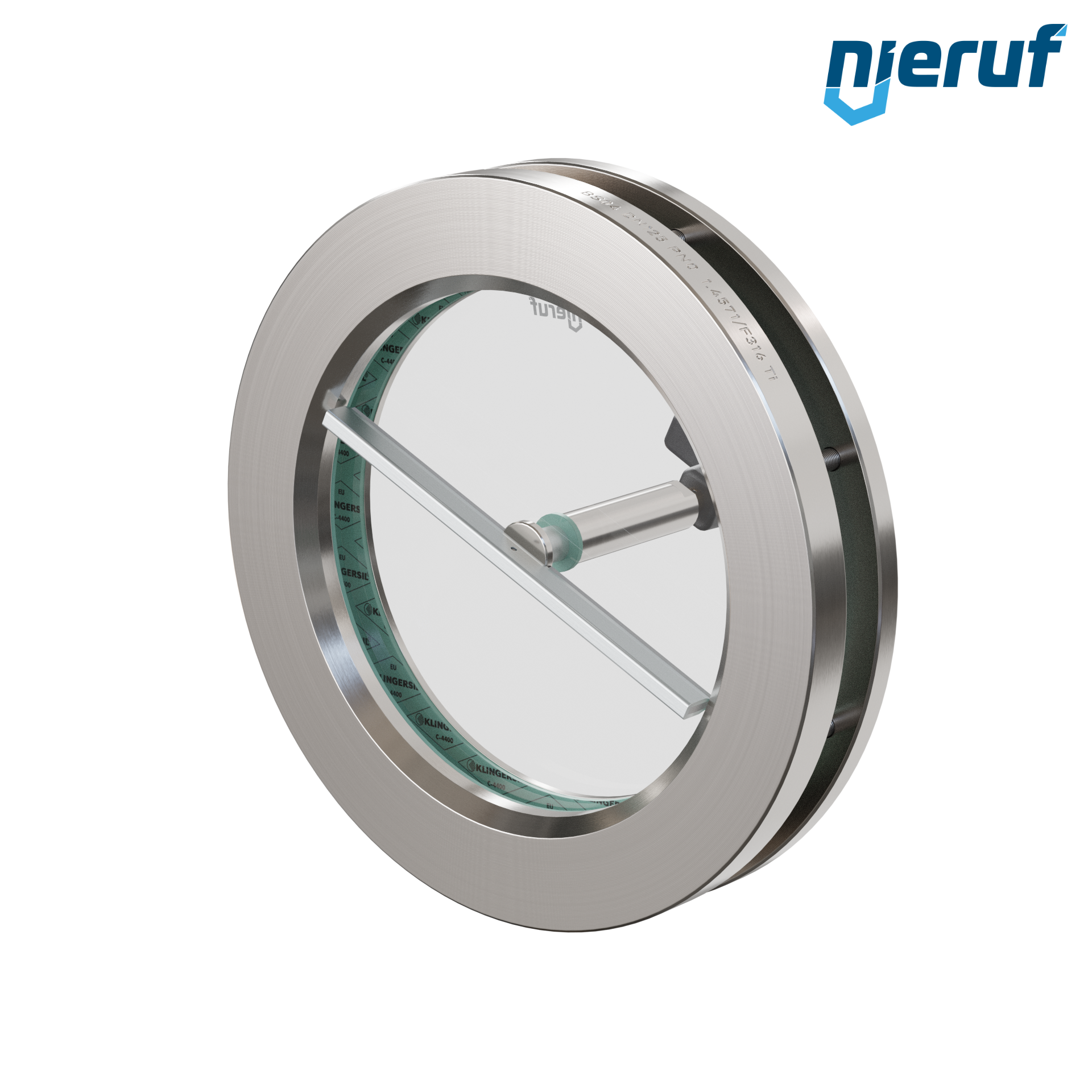 oblò di osservazione per serbatoi con tergicristallo in PTFE DN125 BS04 acciaio inossidabile 1.4571 vetro borosilicato 0,0 bar