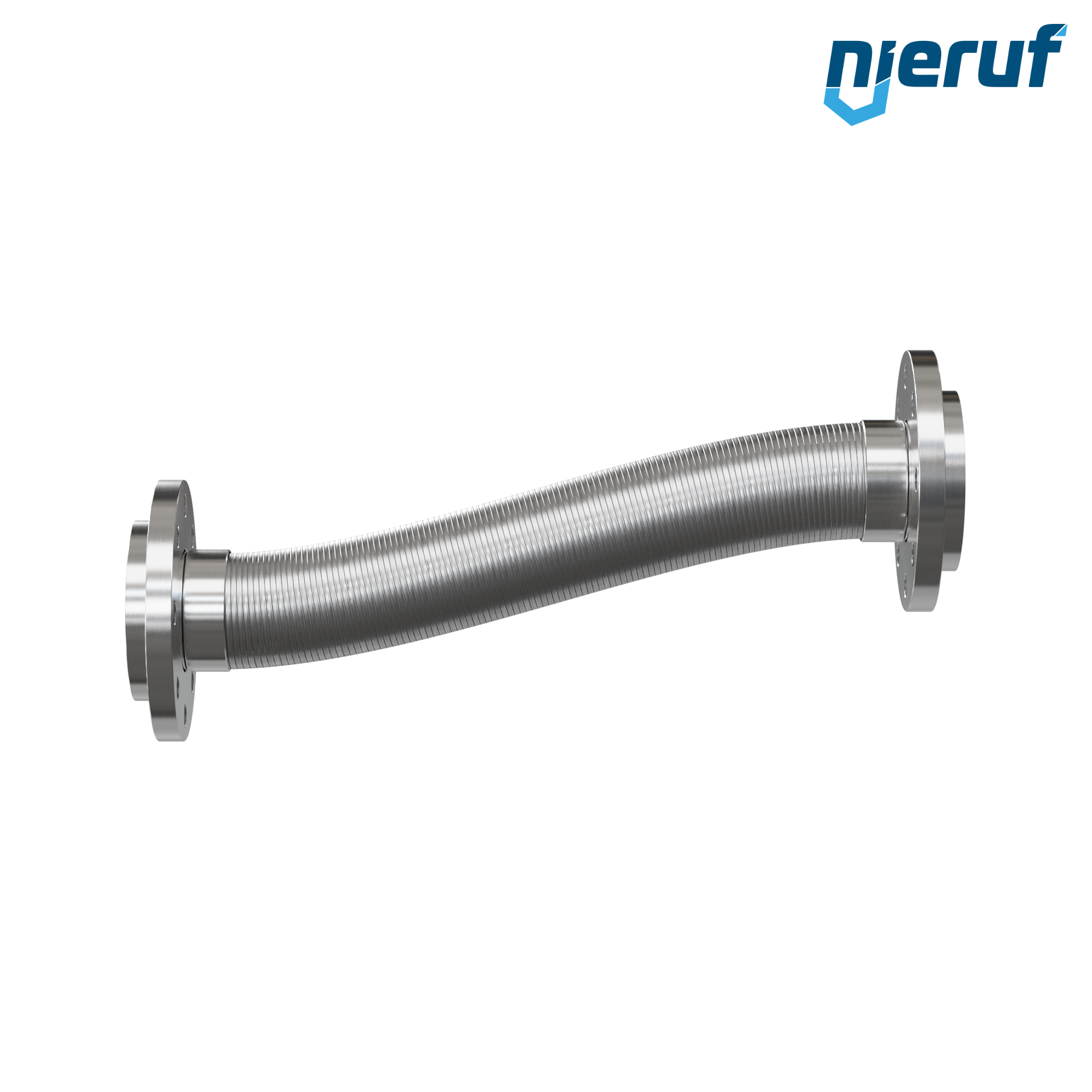 Tubo corrugato in acciaio inossidabile ES01 DN80 - 3" pollici con treccia doppia e flangia girevole Lunghezza 1000 mm