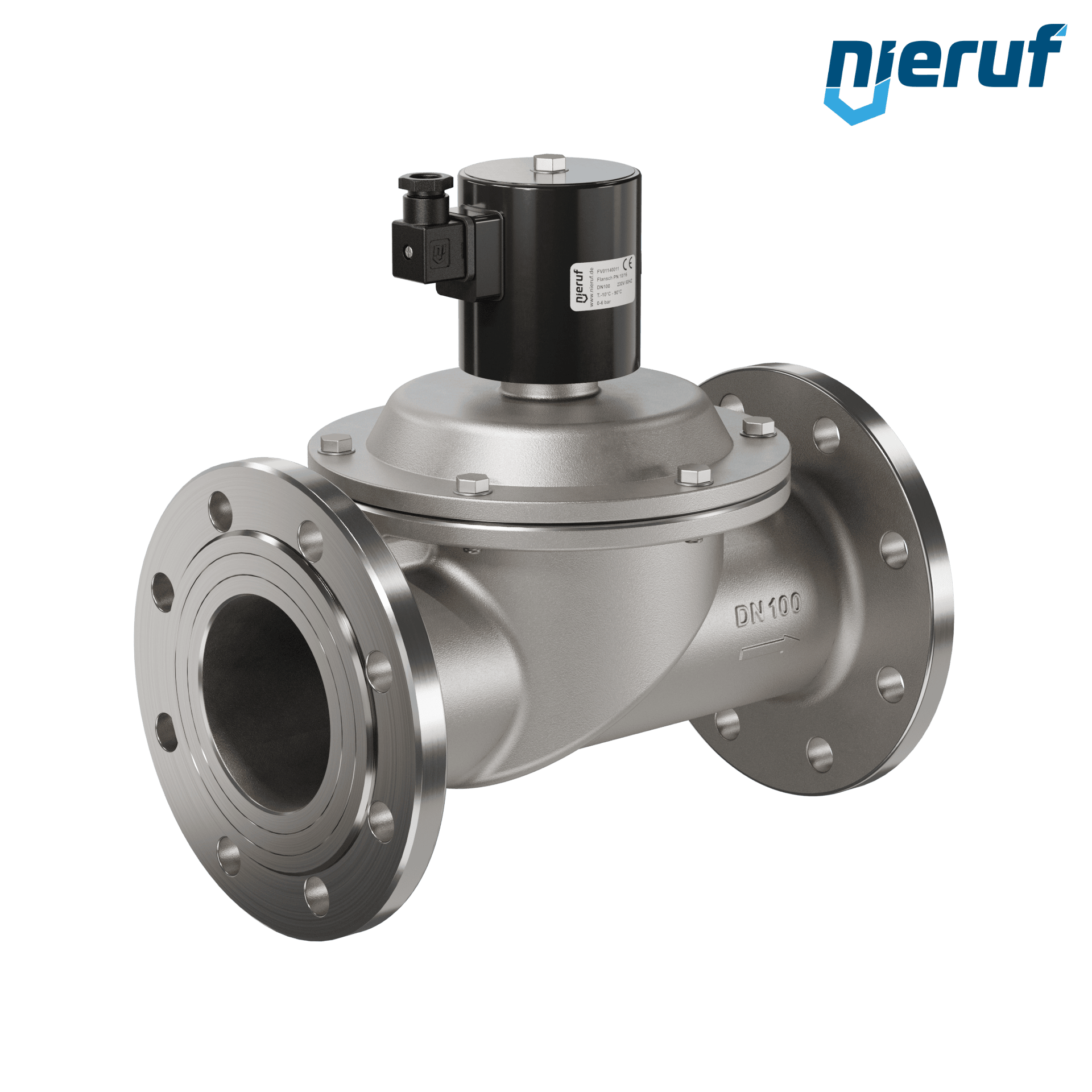 flangia elettrovalvola DN100 acciaio inossidabile FV01 NBR 230V 50Hz