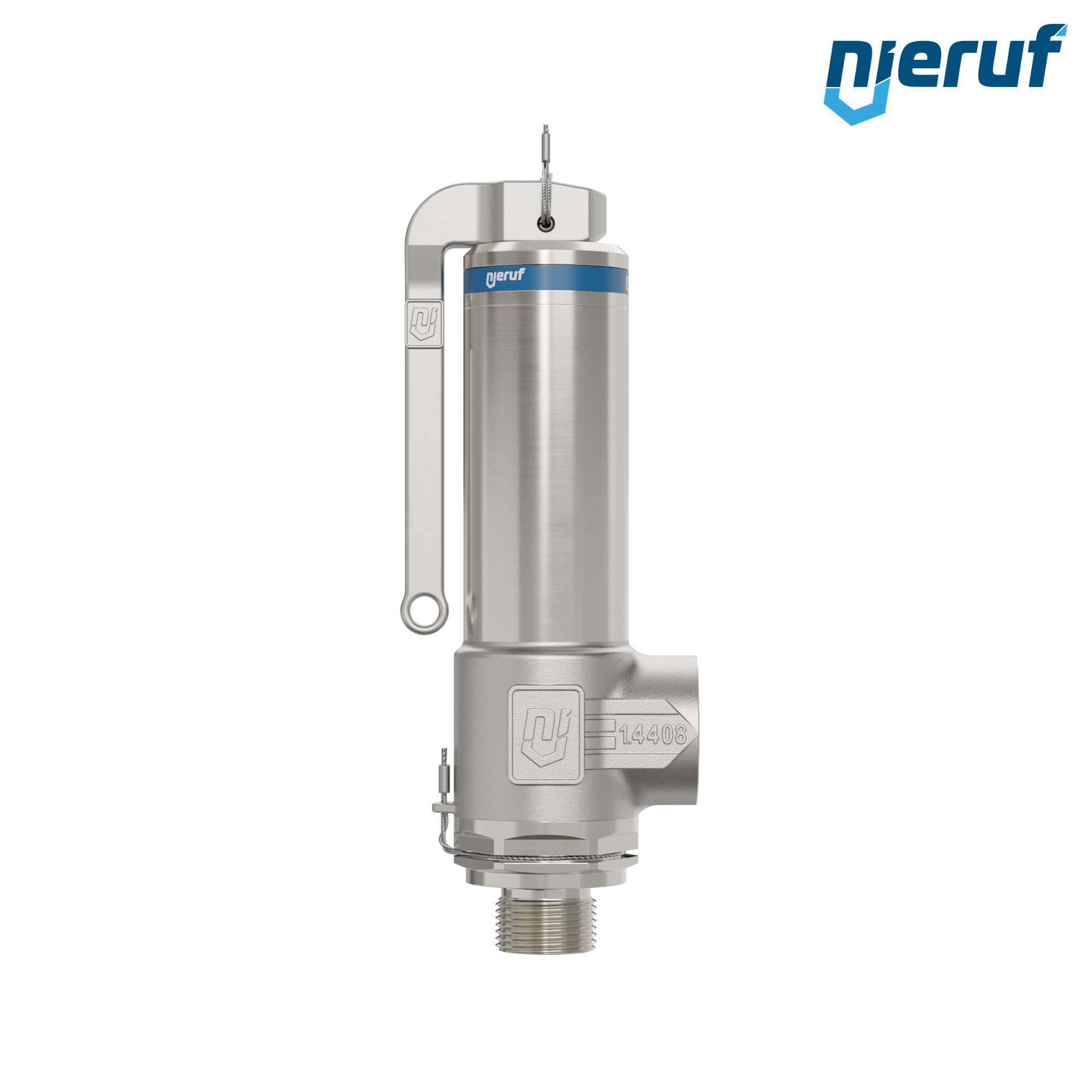valvola di sicurezza criogenica DN15 1/2" M x 3/4" F SV14, acciaio inox PTFE, con leva