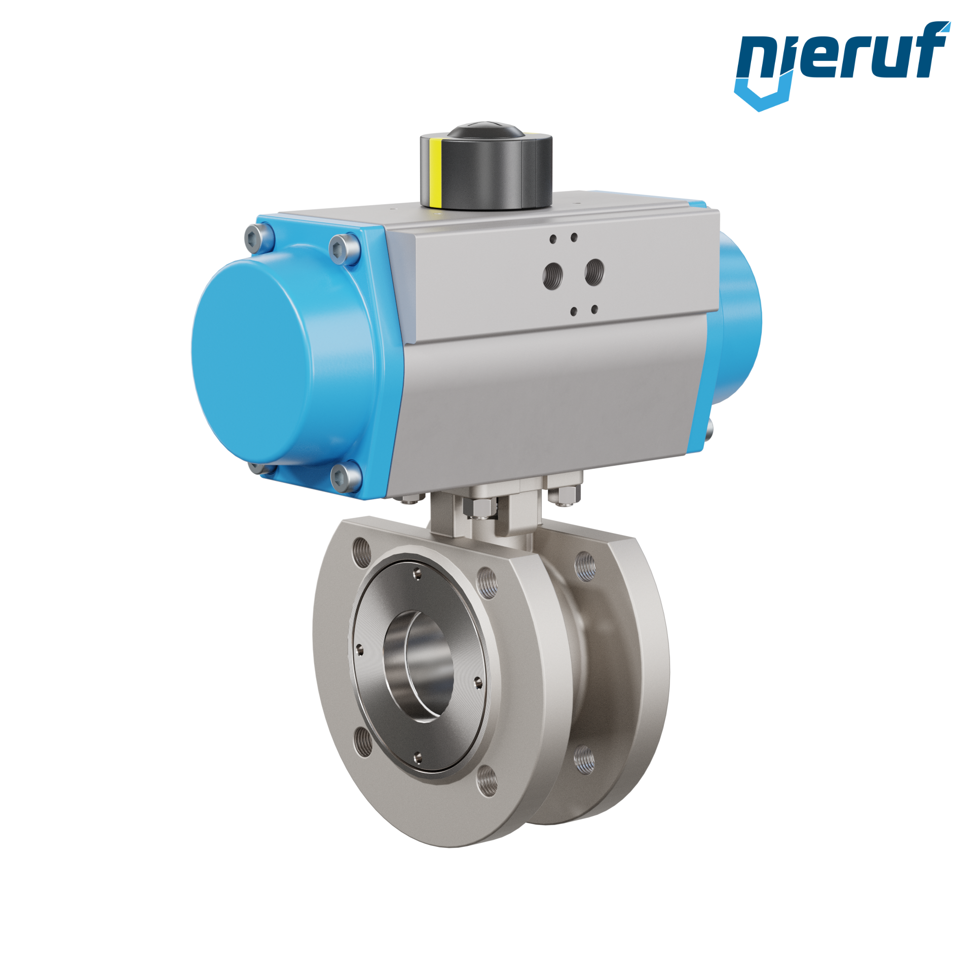 valvola a sfera flangiata dal design compatto DN50 PK07 azionamento rotativo pneumatico a semplice effetto apertura a molla