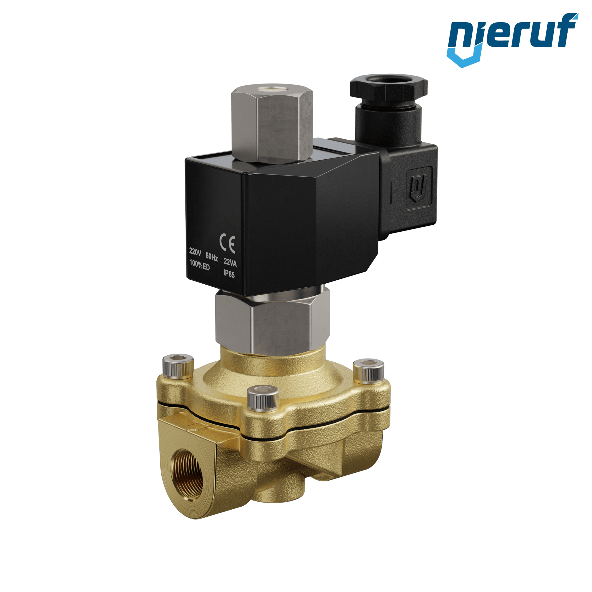 elettrovalvola DN16 G 3/8" pollici ottone NO - normalmente aperta 230V 50Hz