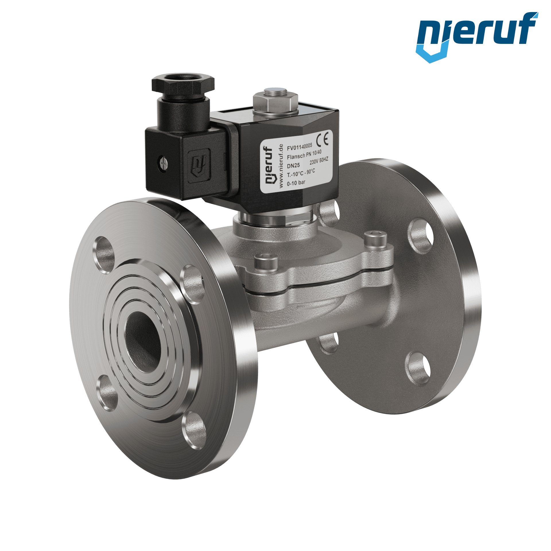 flangia elettrovalvola DN25 acciaio inossidabile FV01 NBR 230V 50Hz