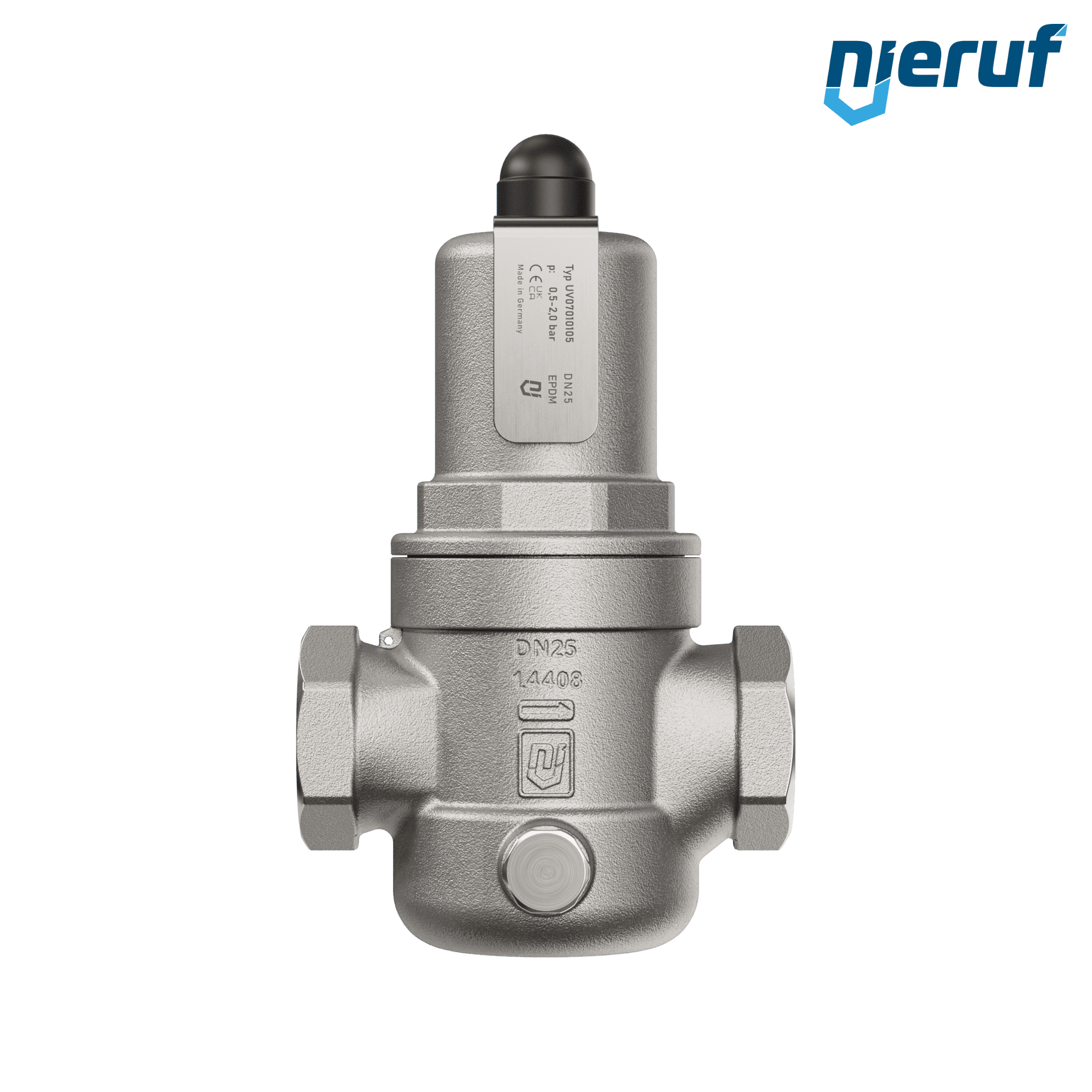 valvola di troppo pieno a pressione differenziale 1" pollici filettat. int UV07 acciaio inossidabile AISI 316L 0,5 - 2,0 bar