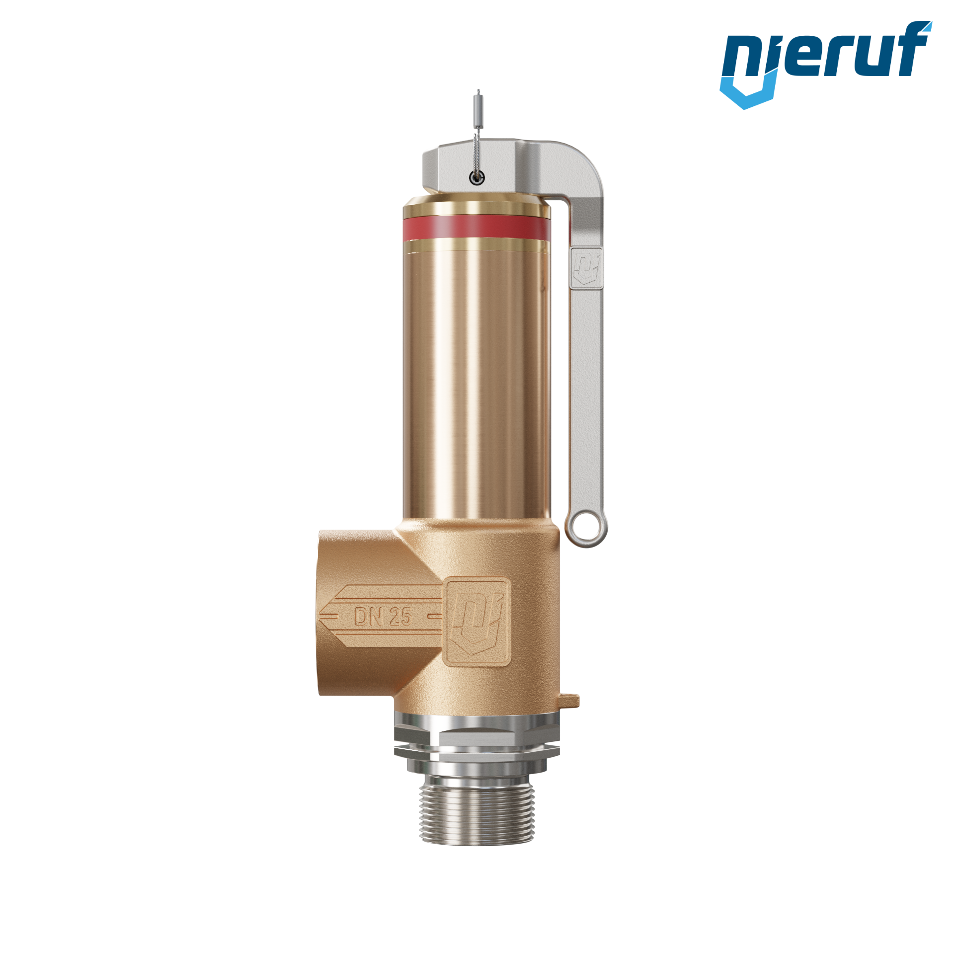 Kriogeniczny zawór bezpieczeństwa Dźwignia DN10 3/4" GZ x 1" GW SV18, stal nierdzewna & brąz PTFE