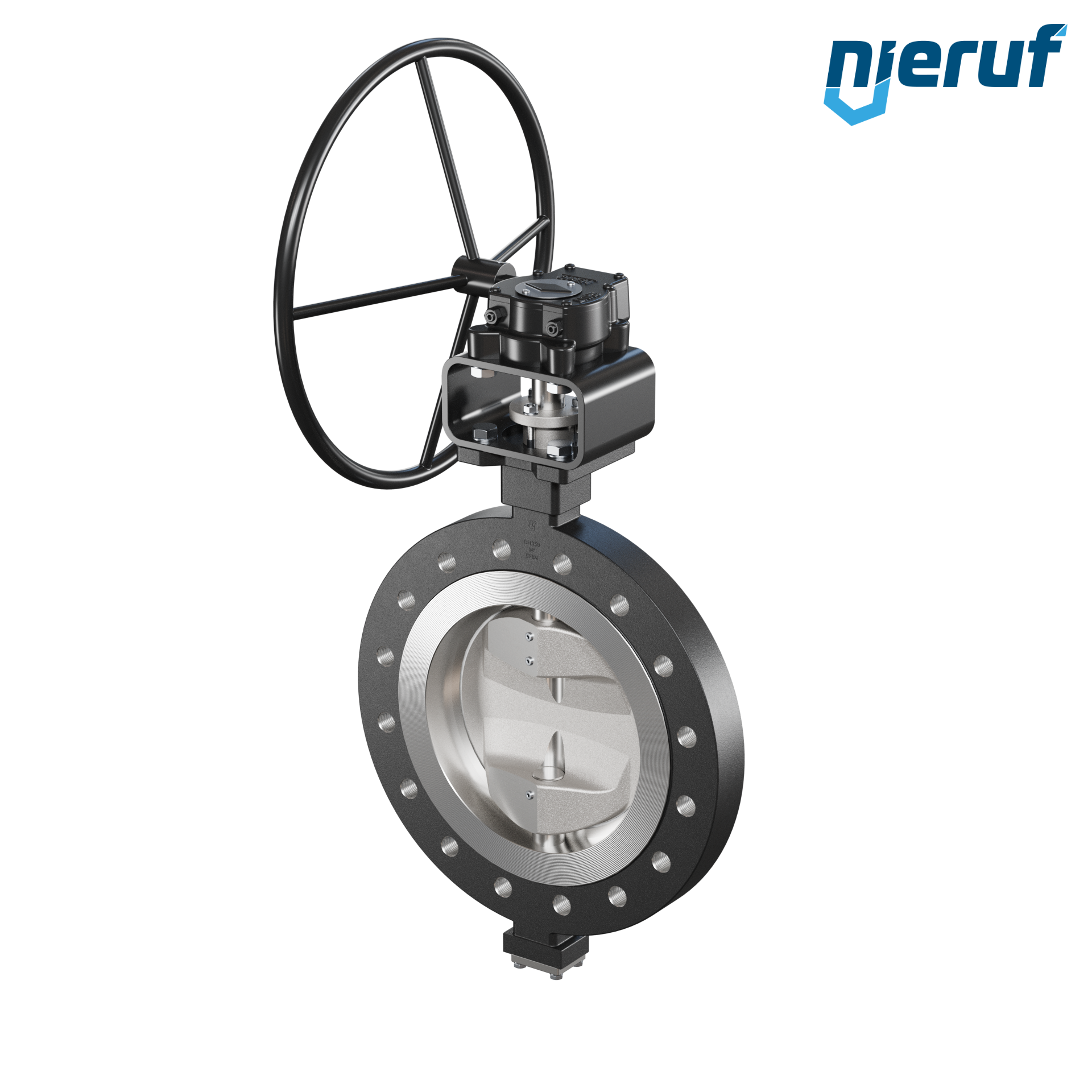 Double offset butterfly-valve AK12 DN 350 PN25 worm gear