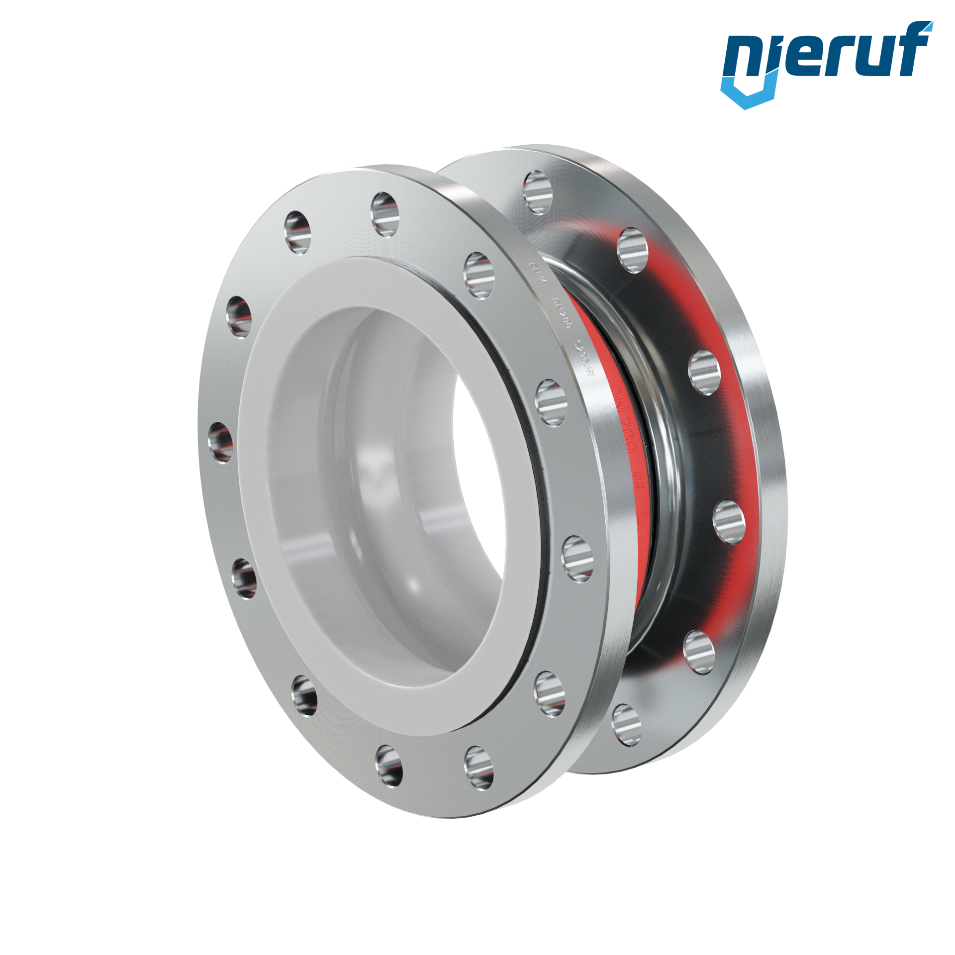 Compensatore rivestimento in PTFE DN200 PN16 versione KP04 flange in acciaio EPDM