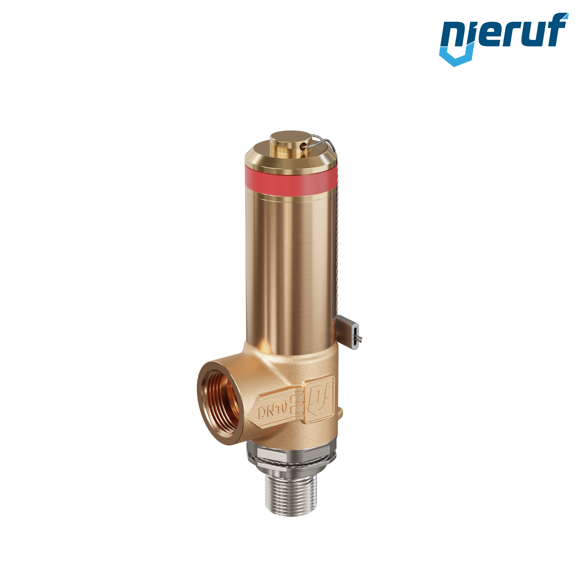 Kriogeniczny zawór bezpieczeństwa bez podnoszenia DN8 1/4" GZ x 3/8" GW SV18, stal nierdzewna & brąz PTFE