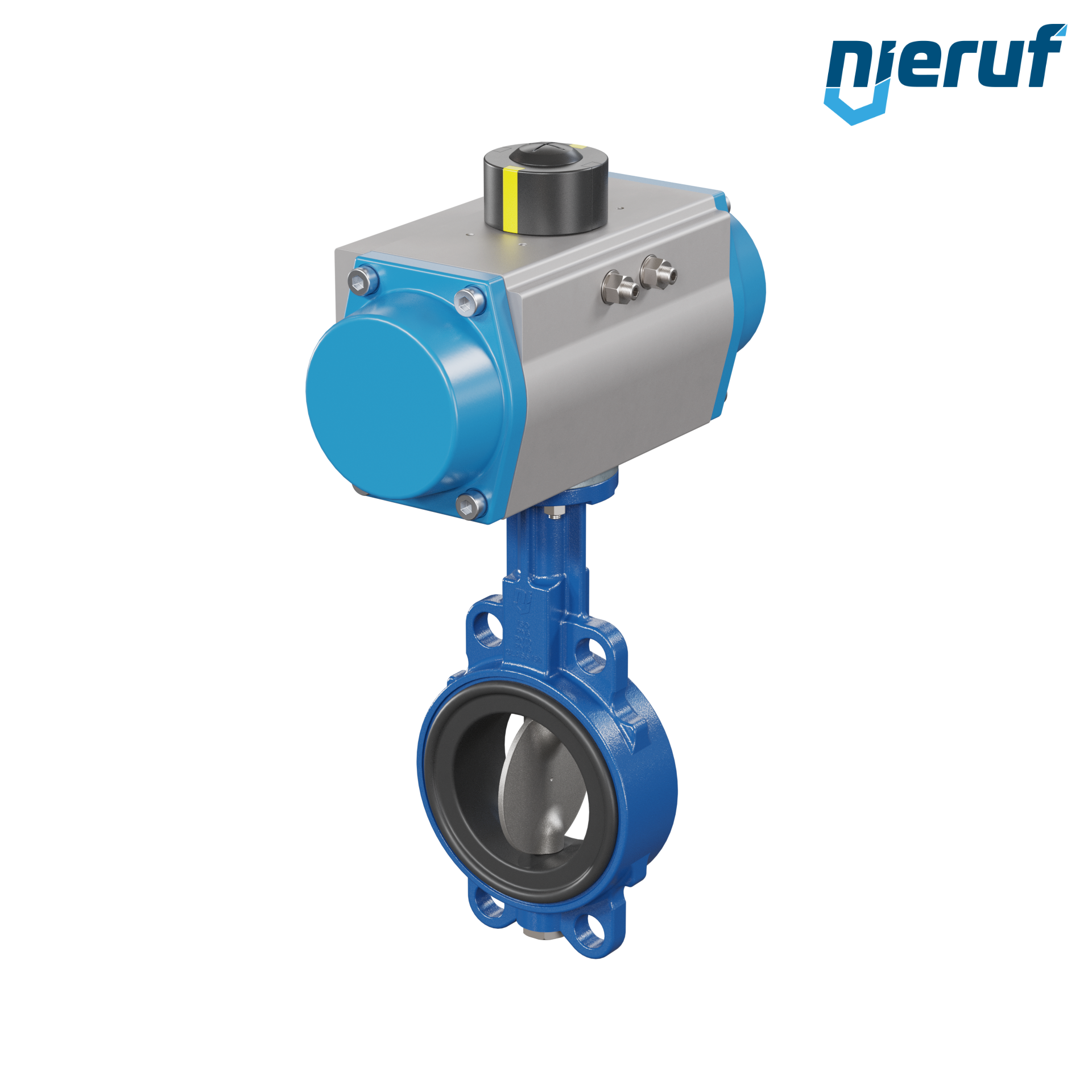 Butterfly valve DN 80 AK01 FPM pneumatic actuator single acting normally open