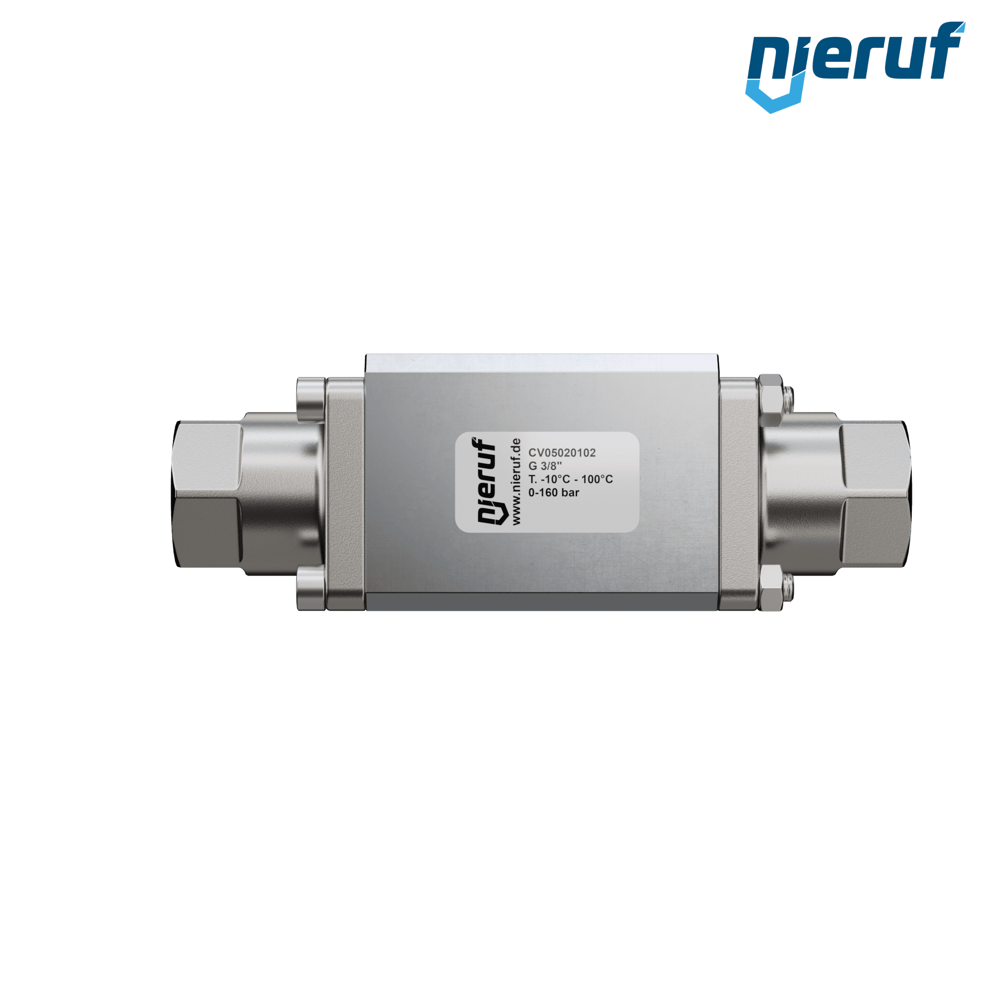 valvola coassiale a 2/2 vie CV05 3/8" pollici filettatura interna - DN10 acciaio inossidabile max. 160 bar NO