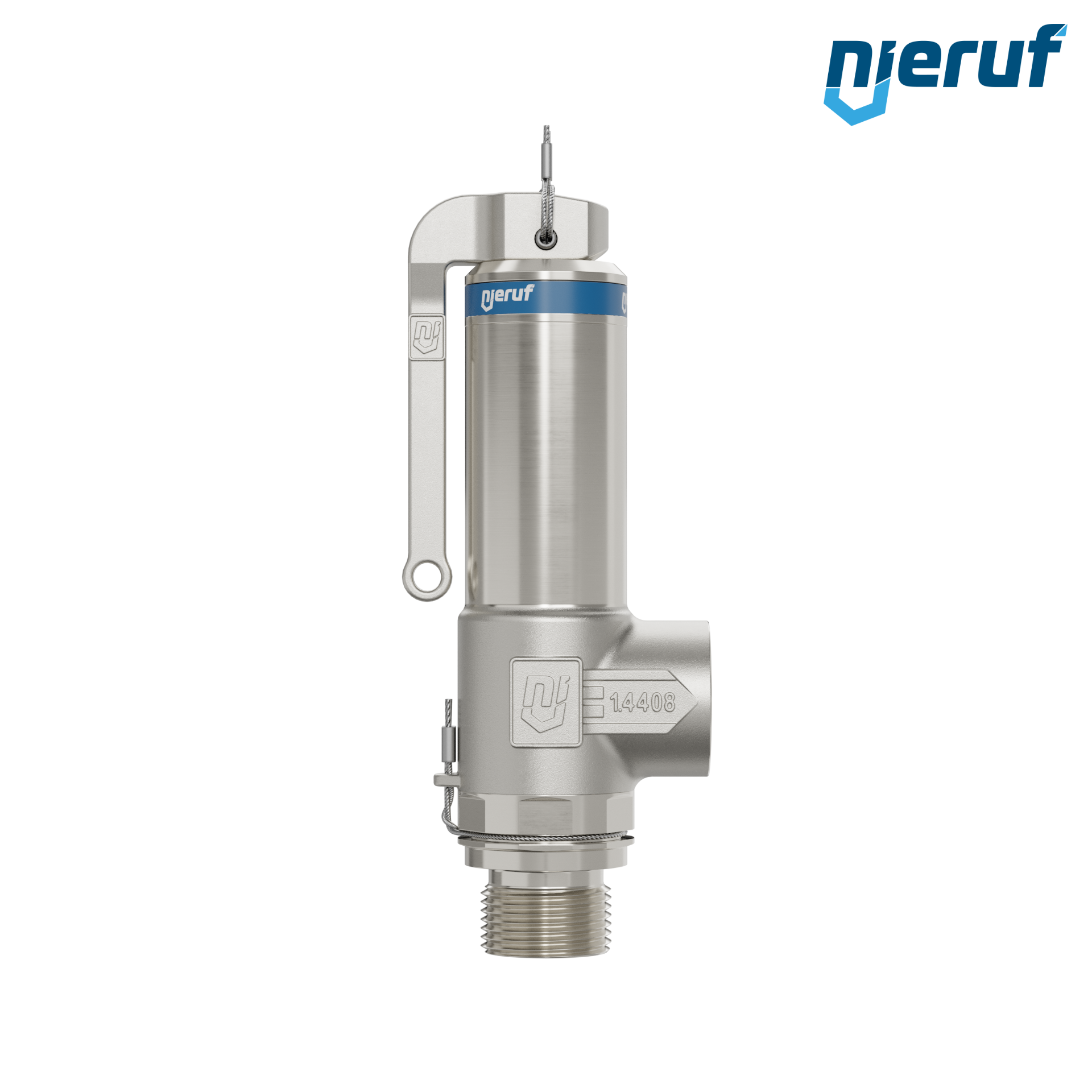 valvola di sicurezza criogenica DN10 1/2" M x 1/2" F SV14, acciaio inox PTFE, con leva