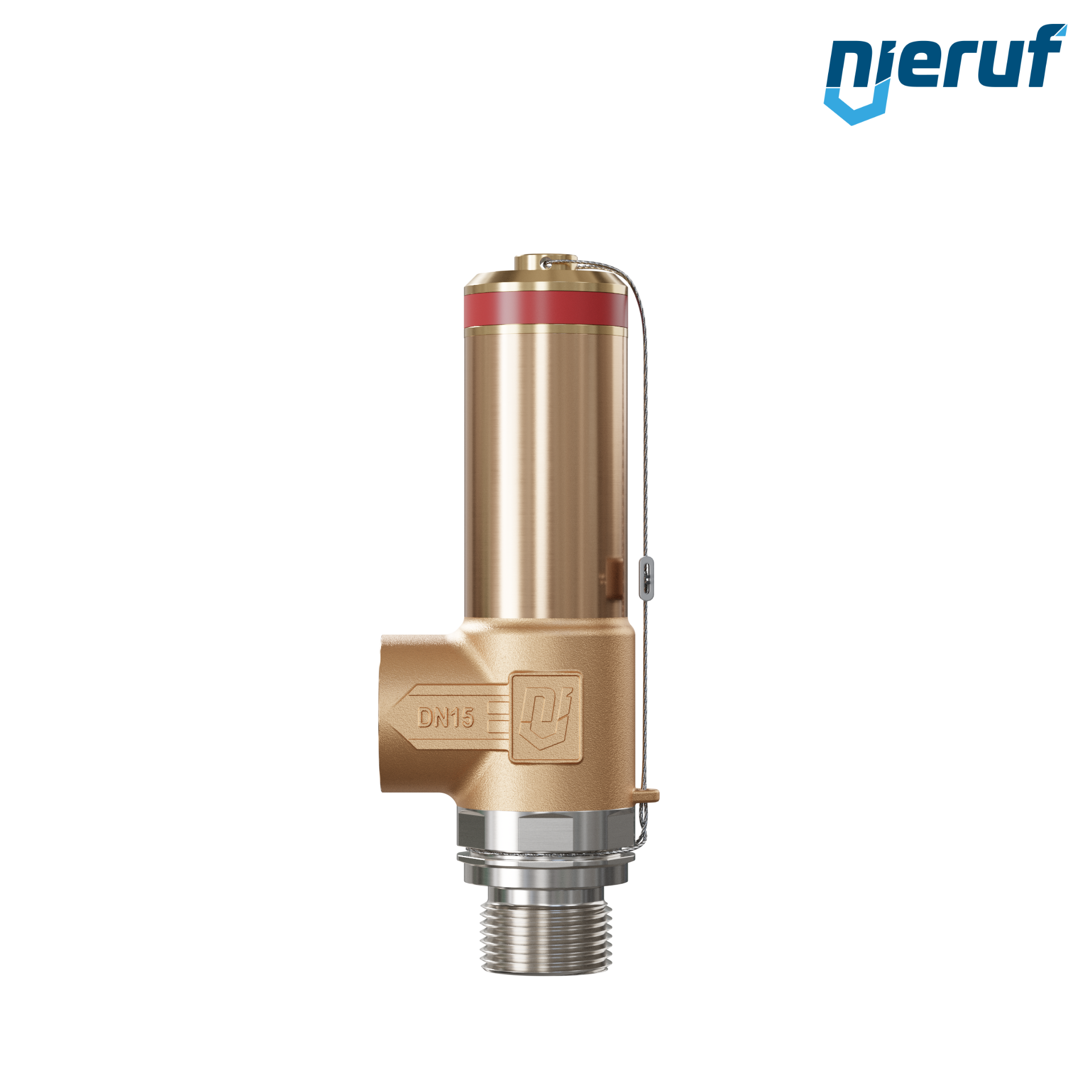 Kriogeniczny zawór bezpieczeństwa bez podnoszenia DN8 1/2" GZ x 1/2" GW SV18, stal nierdzewna & brąz PTFE