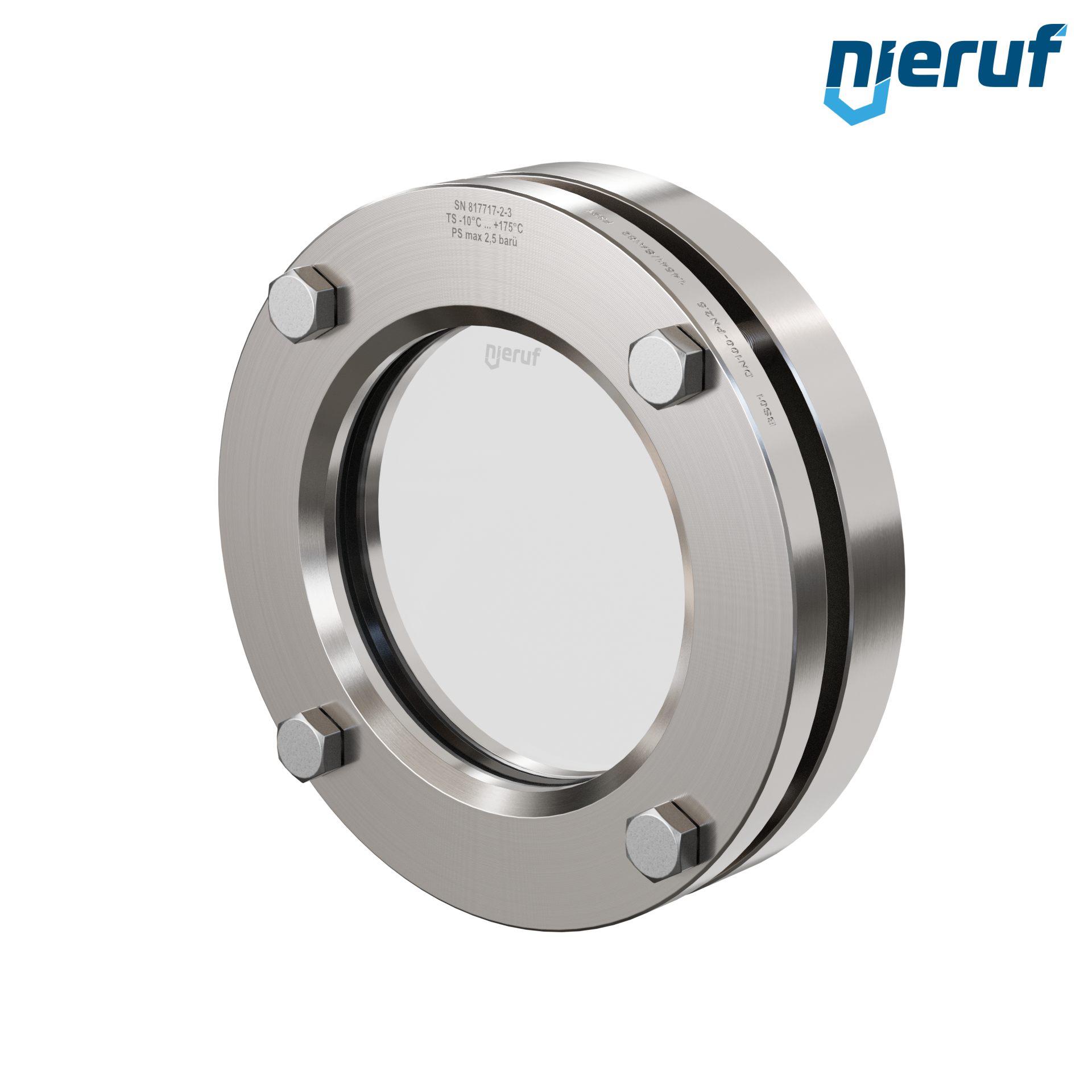 oblò di osservazione per serbatoi DN100 BS01 acciaio inossidabile 1.4571 EPDM vetro borosilicato 2,5bar